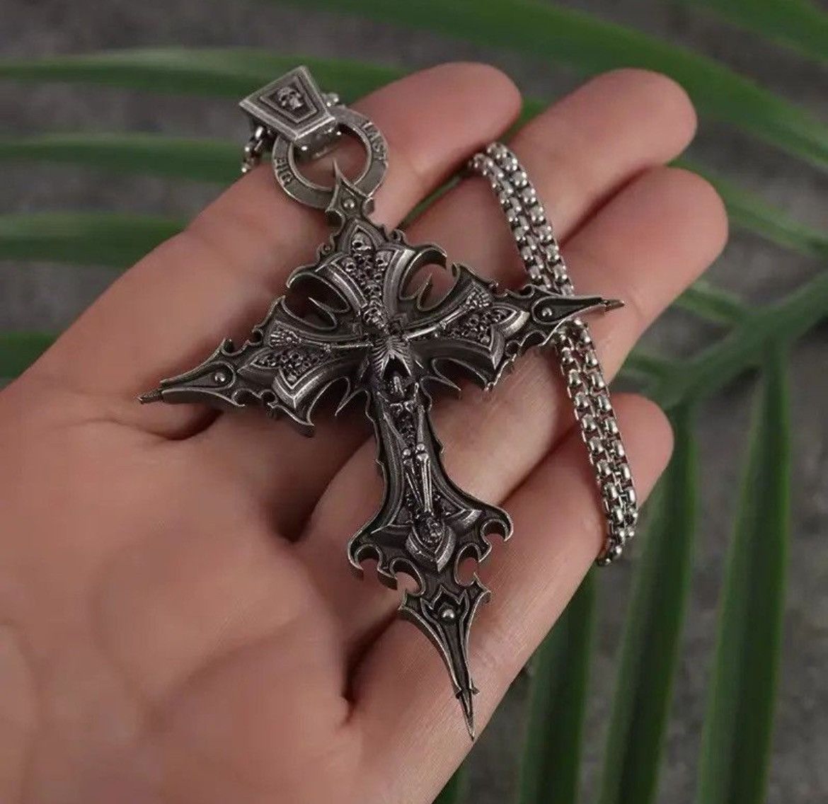 Japanese Brand Gothic Skeleton Cross Necklace Size ONE SIZE - 1 Thumbnail