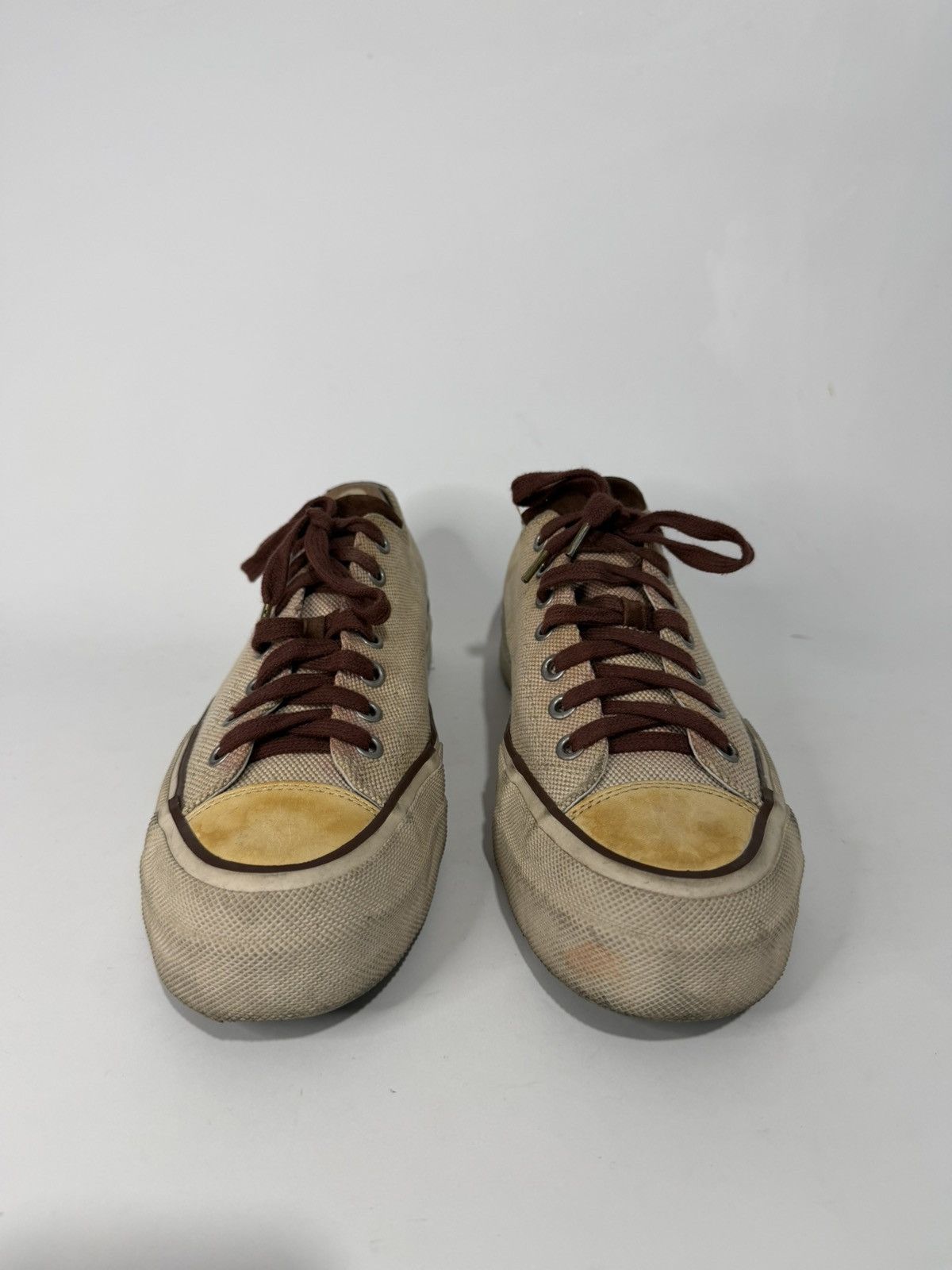 Visvim Visvim - Skagway Lo Leather Trimmed Canvas Sneakers Neutrals Size US 9 / EU 42 - 2 Thumbnail