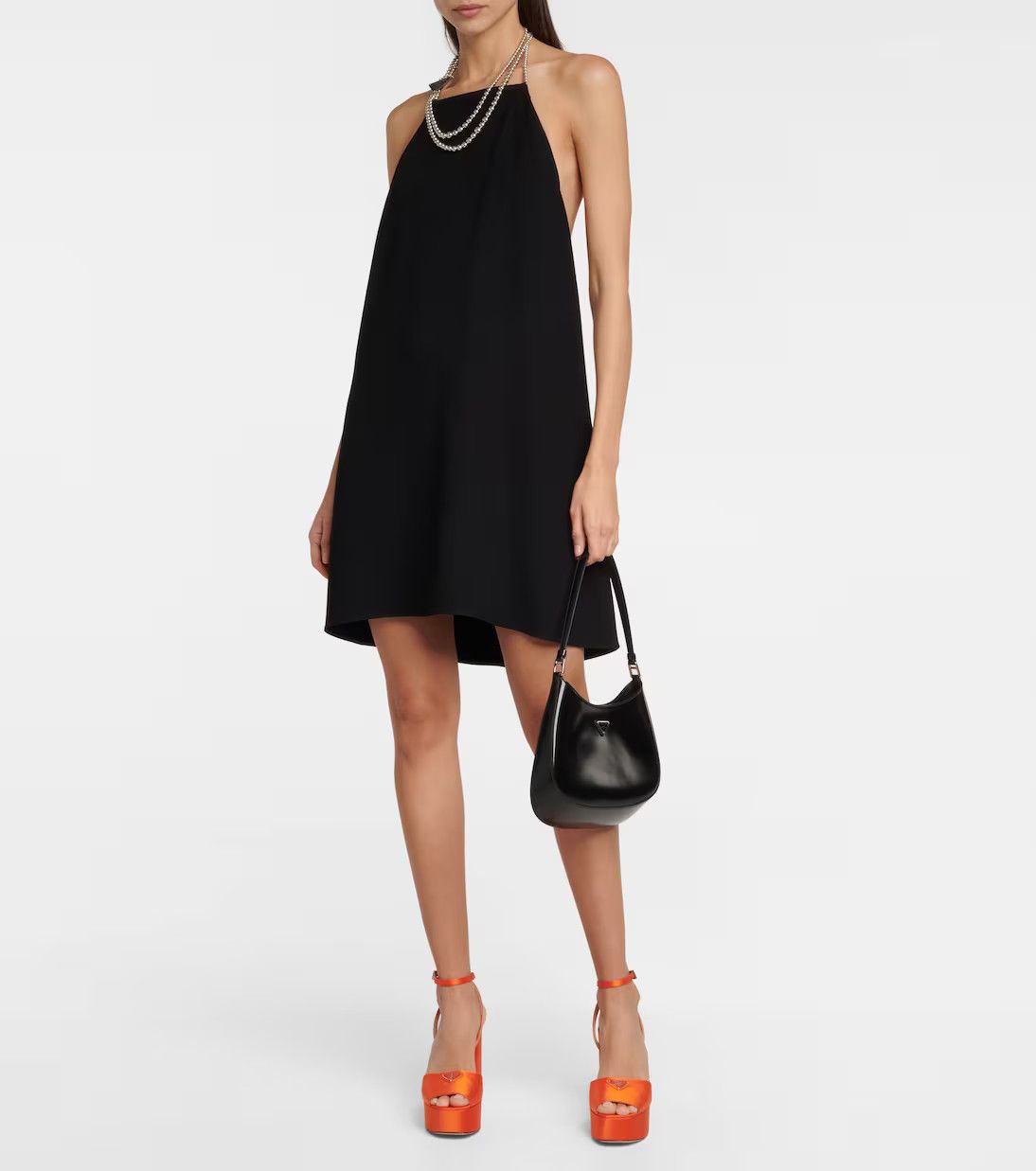 Prada o1w1db11124 Logo-Plaque Satin Platform Sandals in Orange Size US 6 / IT 36 - 3 Thumbnail