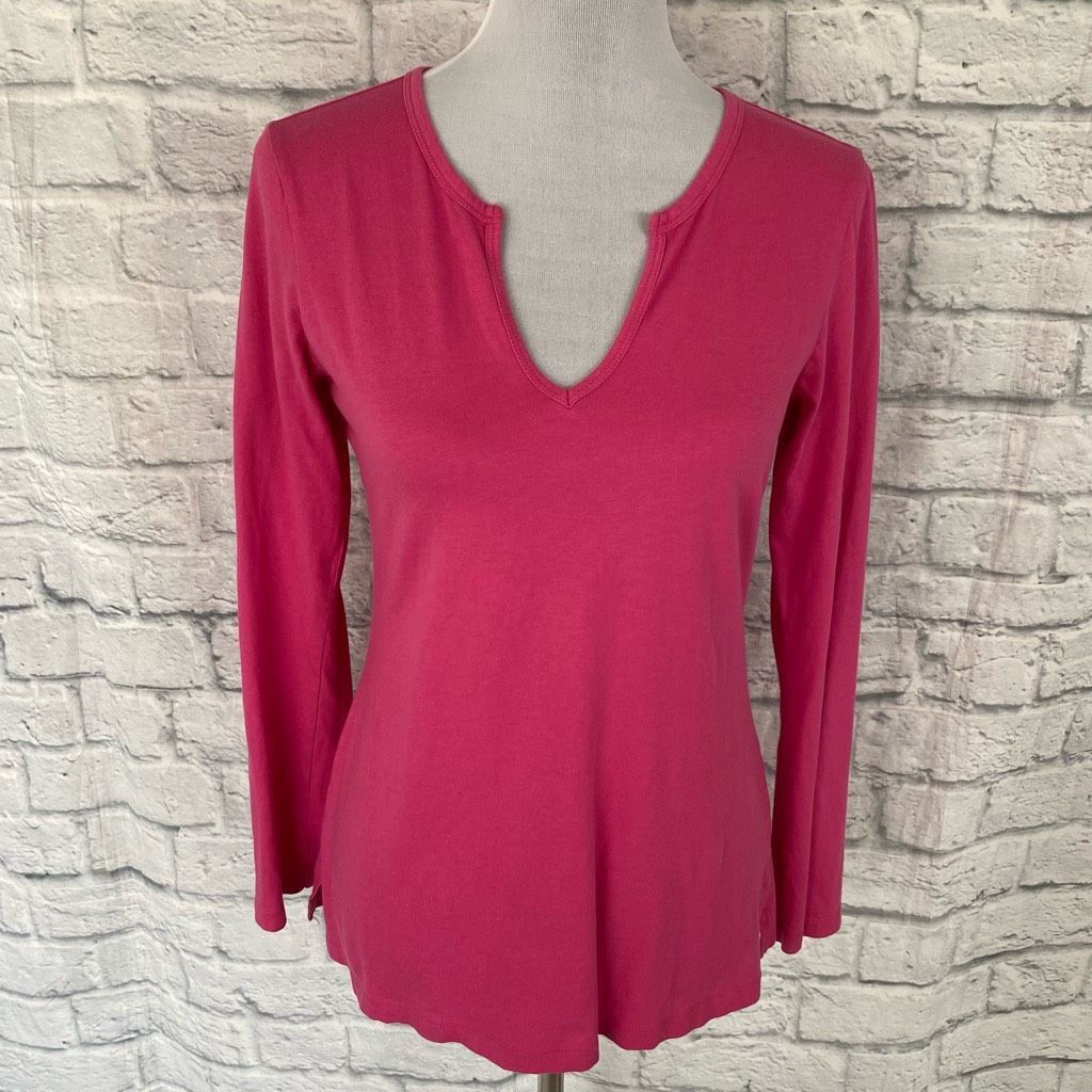 Gap Gap women S scoopneck w/vcut Longsleeve pink top Size S / US 4 / IT 40 - 1 Thumbnail