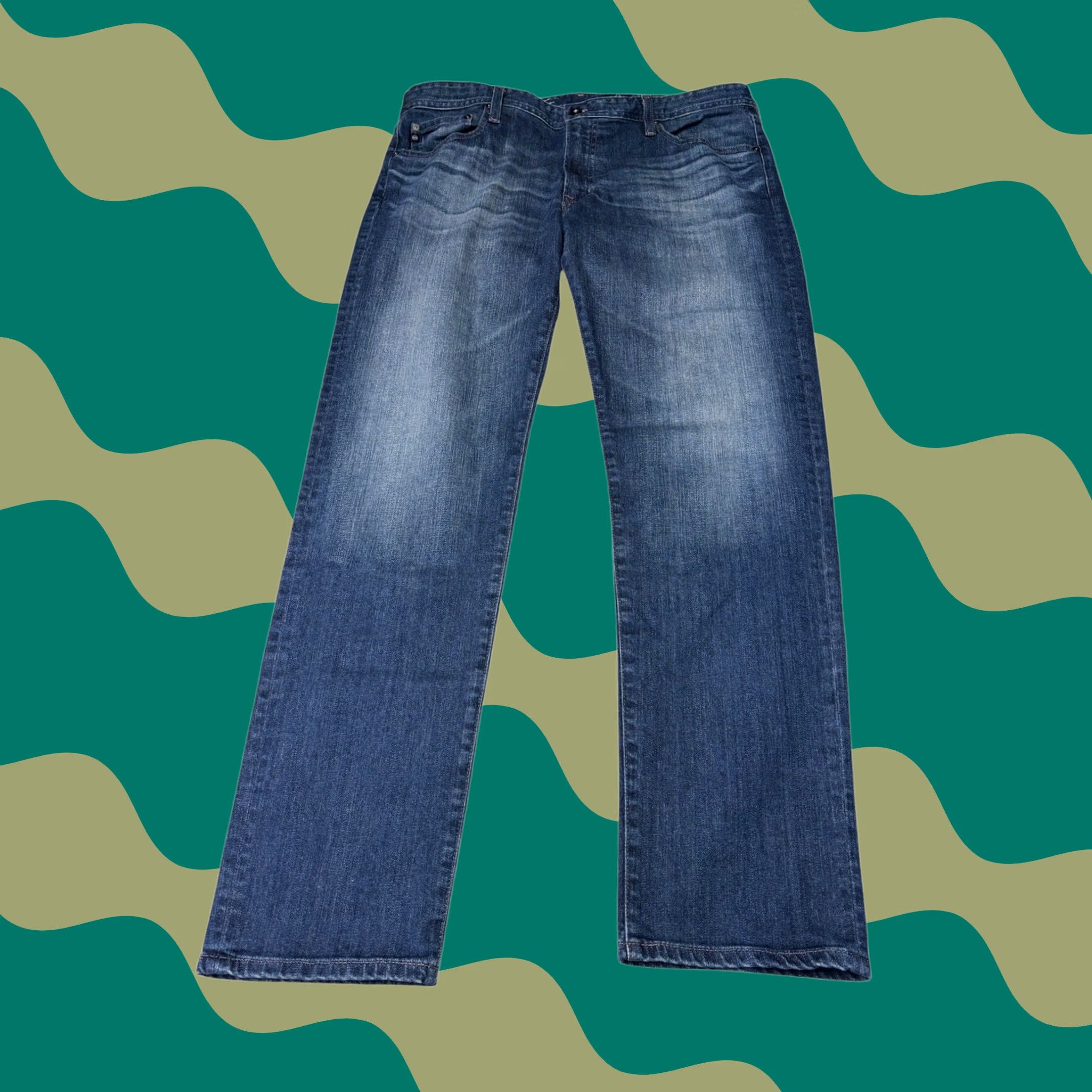 Vintage AG Adriano Goldschmied Tellis Modern Slim Denim Jeans Men Blue 38x32 US Size Size US 38 / EU 54 - 1 Thumbnail