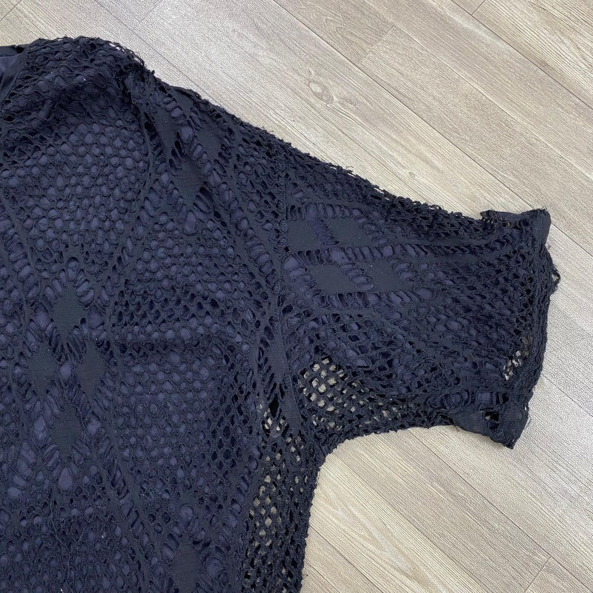 Y's Vintage Y’s Yohji Yamamoto Japan Knit Mesh Overlay T-Shirt Size US M / EU 48-50 / 2 - 12 Thumbnail