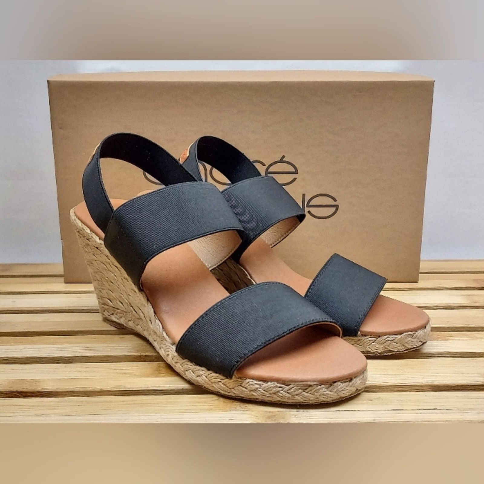 Other Andre Assous Womens Black Allison Espadrille Sandals Size 6 Size US 6 / IT 36 - 1 Thumbnail