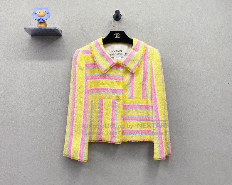 Chanel Chanel Yellow striped jacket Size XS / US 0-2 / IT 36-38 - 1 Thumbnail