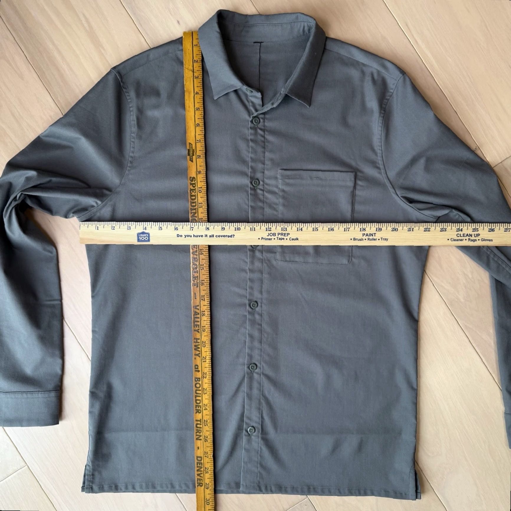 Lululemon Lululemon Utility Shirt L Dark Gray Long Sleeve Shirt Mens Casual Workwear Button-Down Collared Button-Up Pockets Solid Gray Vintage: No Size US L / EU 52-54 / 3 - 2 Thumbnail