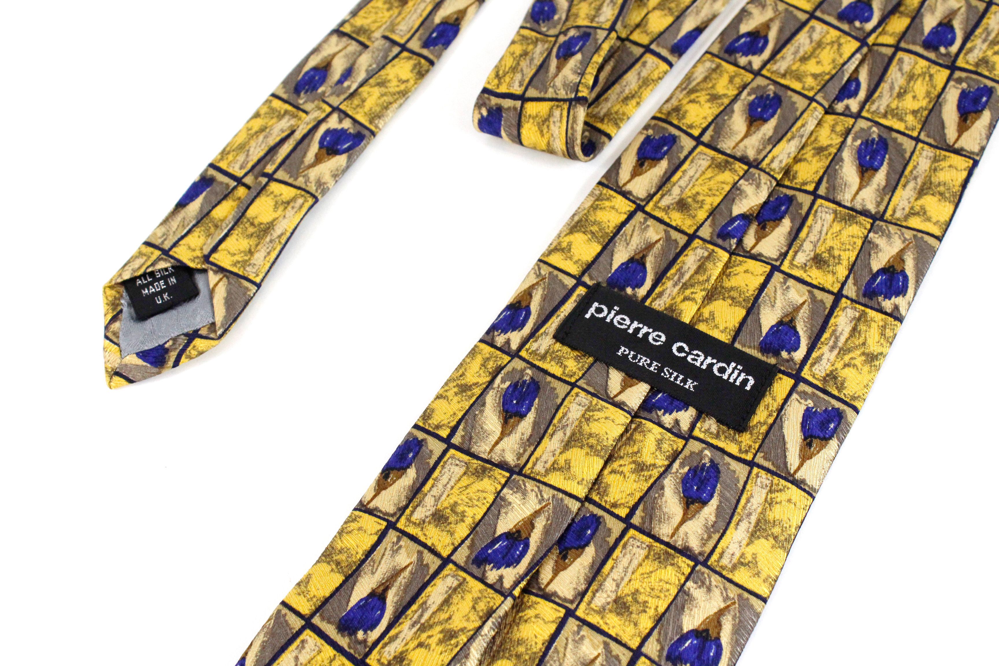 Pierre Cardin Vintage Pierre Cardin Floral Pattern Golden Silk Tie Size ONE SIZE - 3 Thumbnail