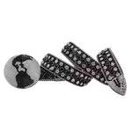 Japanese Brand × Vintage y2k black white studded rhinestone leather belt Size 34 - 3 Thumbnail