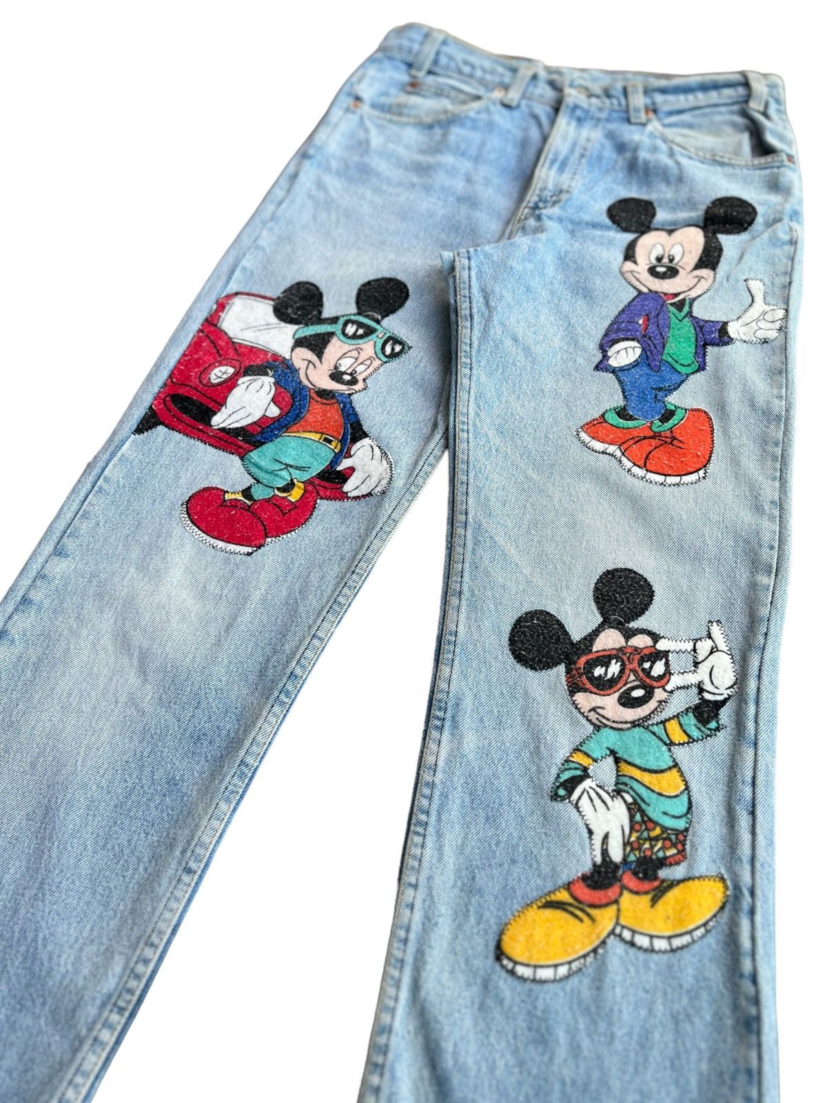Levi's Vintage Clothing × Too Cute Guetta Bros. 🔥Vtg 90s Levis Too Cute Micky Mouse Patches Distressed Jeans Size US 31 - 7 Thumbnail