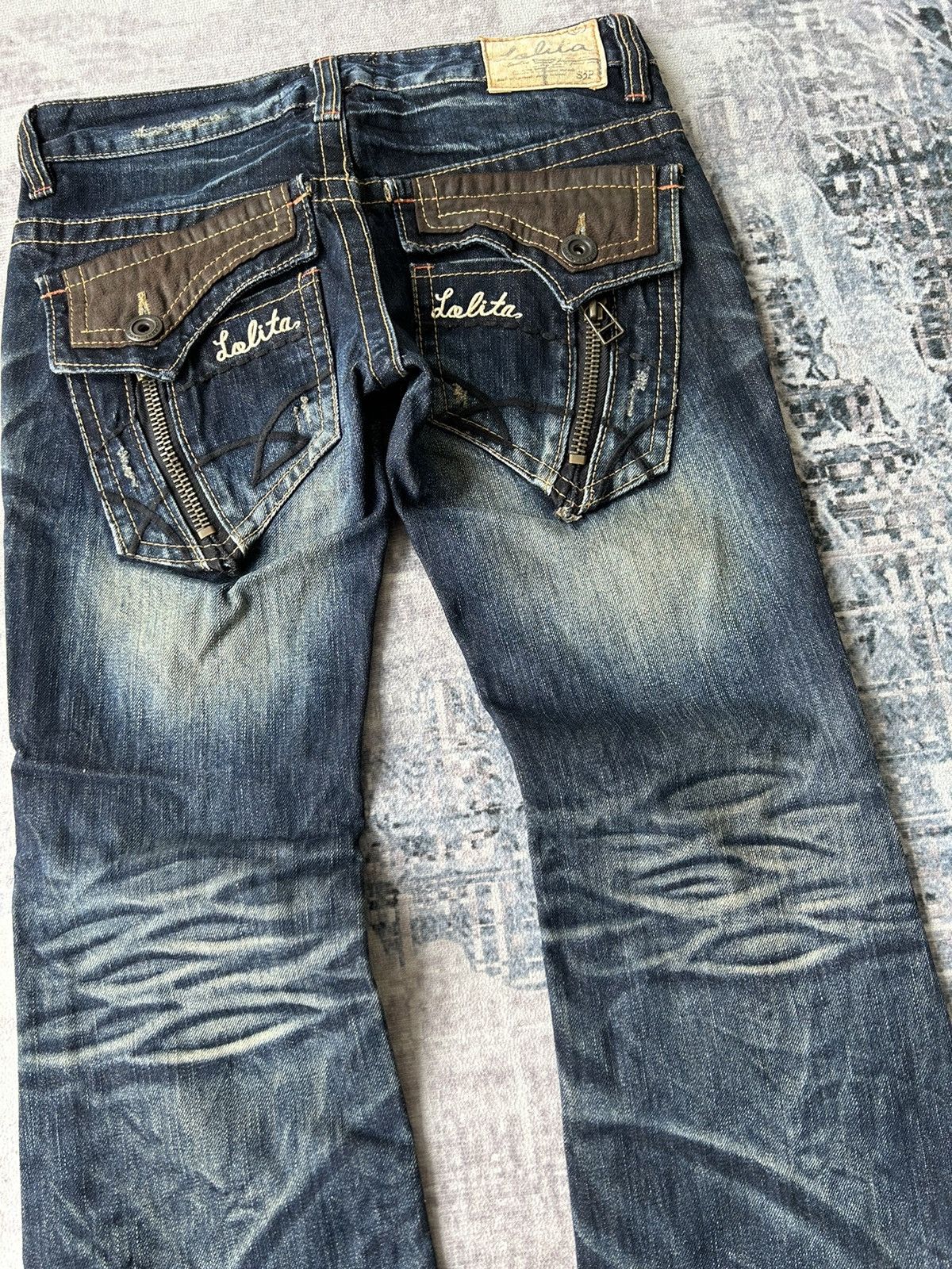 If Six Was Nine Lolita Y2k Design Flared Jeans Size 30" / US 8 / IT 44 - 8 Thumbnail