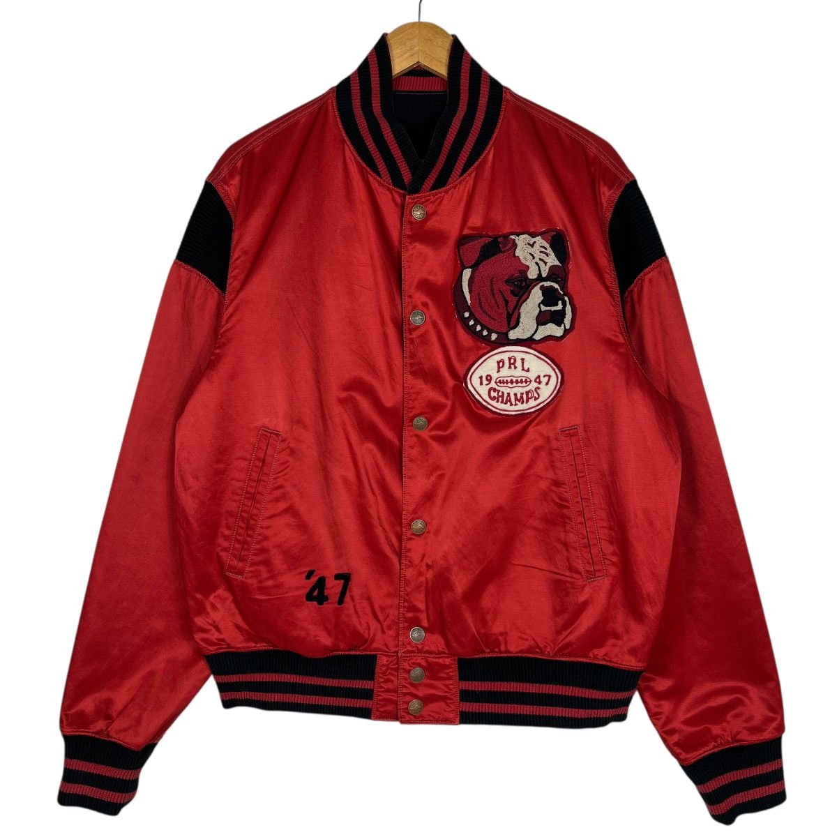 Polo Ralph Lauren 90s Vintage Polo Ralph Lauren Polo Wing Bulldog Satin Jacket Size US XL / EU 56 / 4 - 2 Thumbnail