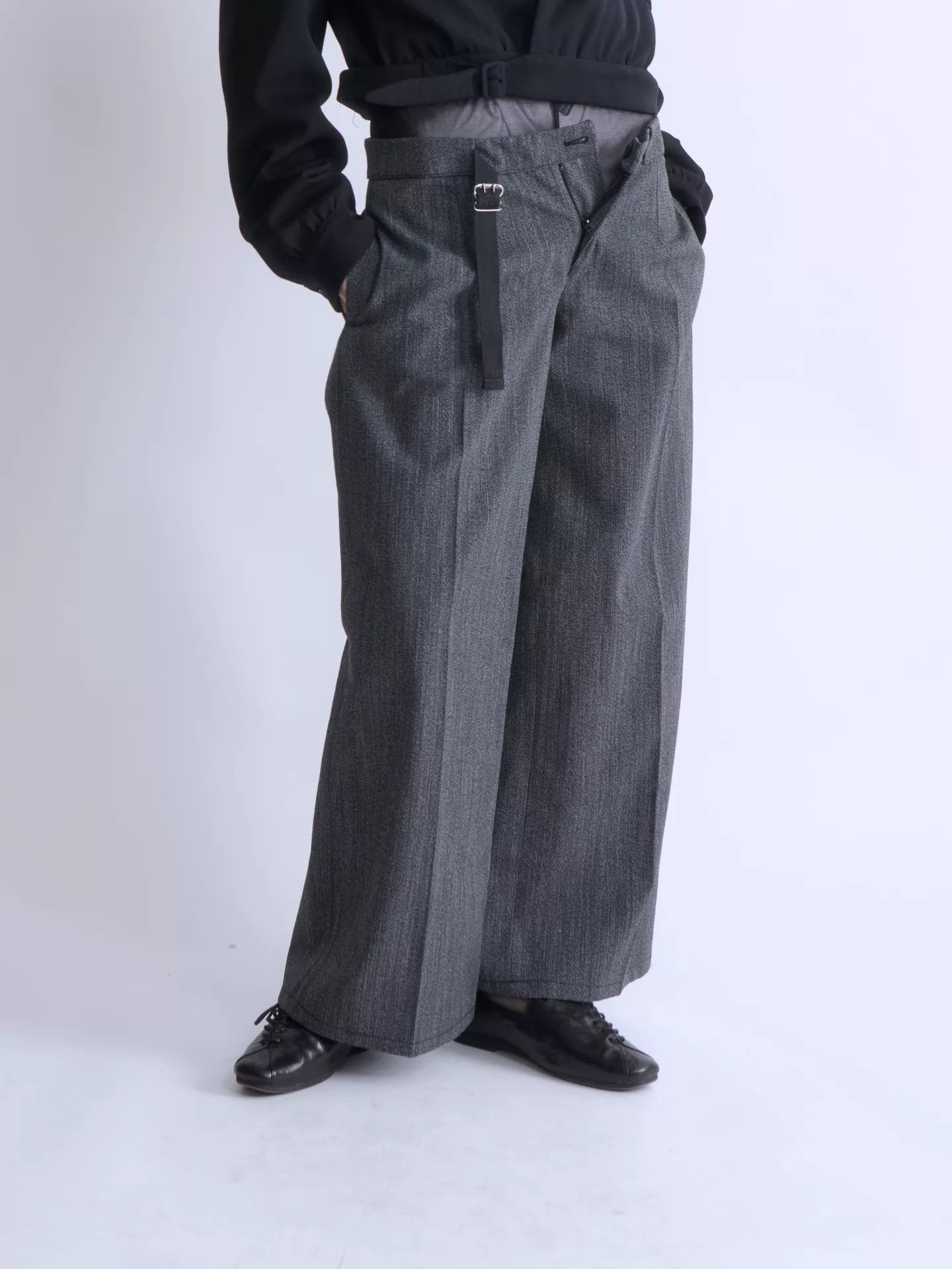Miu Miu MIU MIU 90s-00s Gray Wool-Blend Neutral Tailored Trousers 38 Size 26" / US 2 / IT 38 - 3 Thumbnail