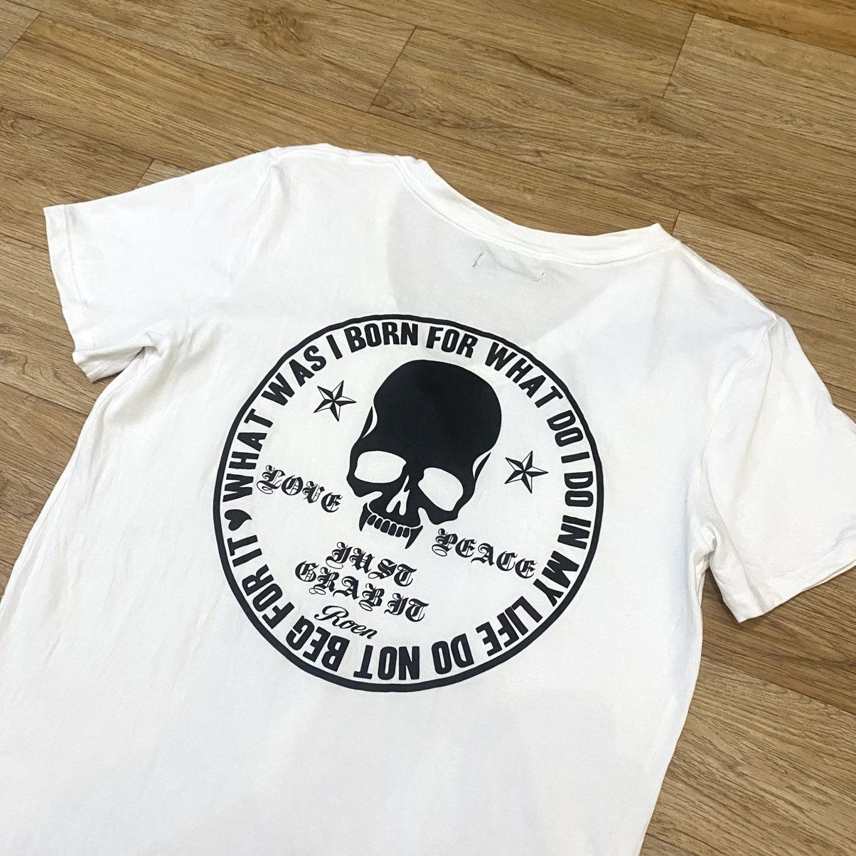 Mastermind Japan × Roen 2000s Roen - Vkei Style Skull T-Shirt White Made in Japan Size US M / EU 48-50 / 2 - 7 Thumbnail