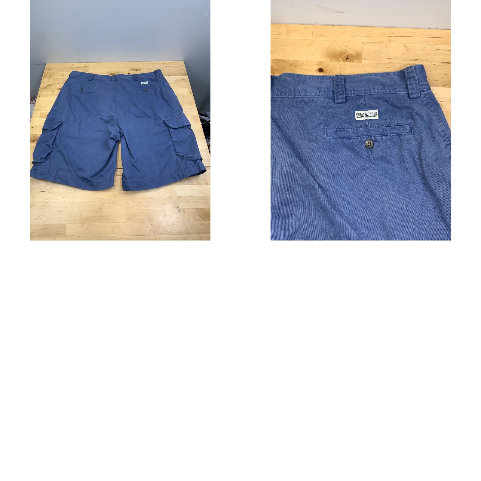 Polo Ralph Lauren VINTAGE Polo Ralph Lauren Cargo Shorts Men 40 Blue Cotton 13324 Size US L / EU 52-54 / 3 - 8 Thumbnail