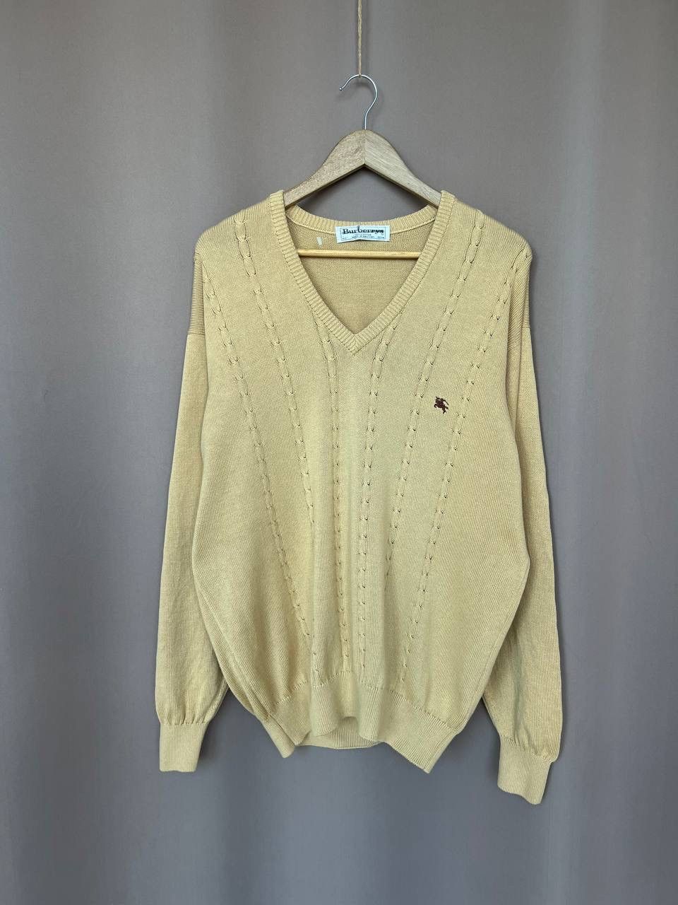 Burberry Burberrys V- Neck Sweater Mens Size L Vintage Cotton Knit Size US L / EU 52-54 / 3 - 1 Thumbnail