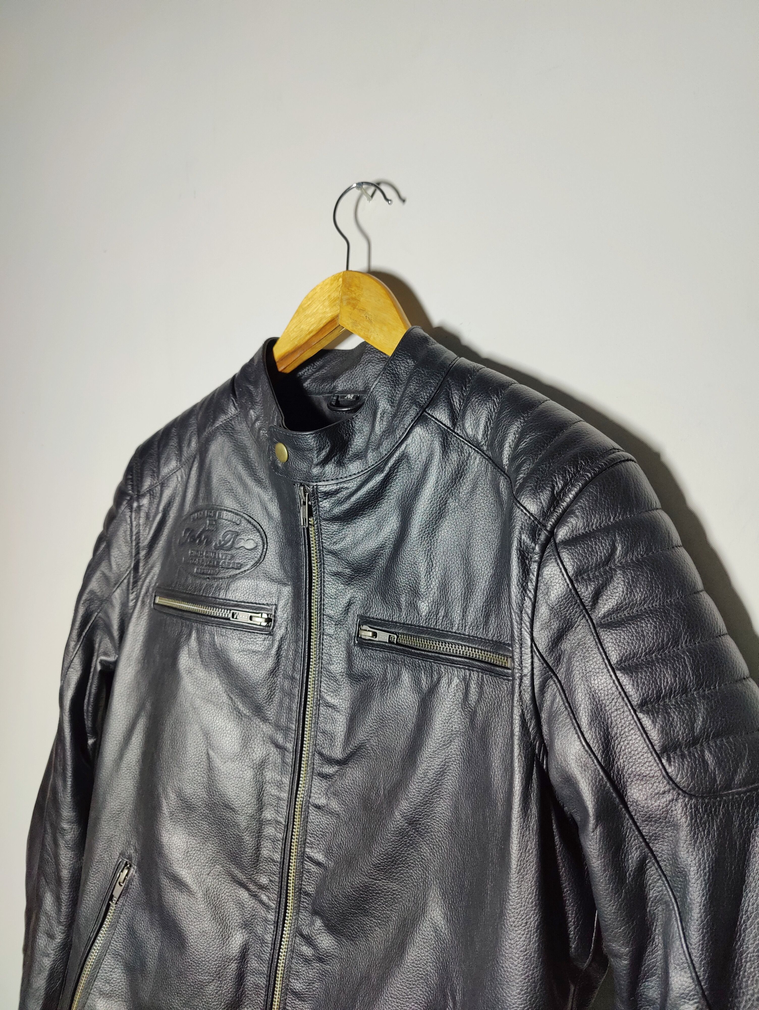 Vintage 🔥🔥 MATT BLACK FASHION LEATHER JACKET Size US S / EU 44-46 / 1 - 5 Thumbnail