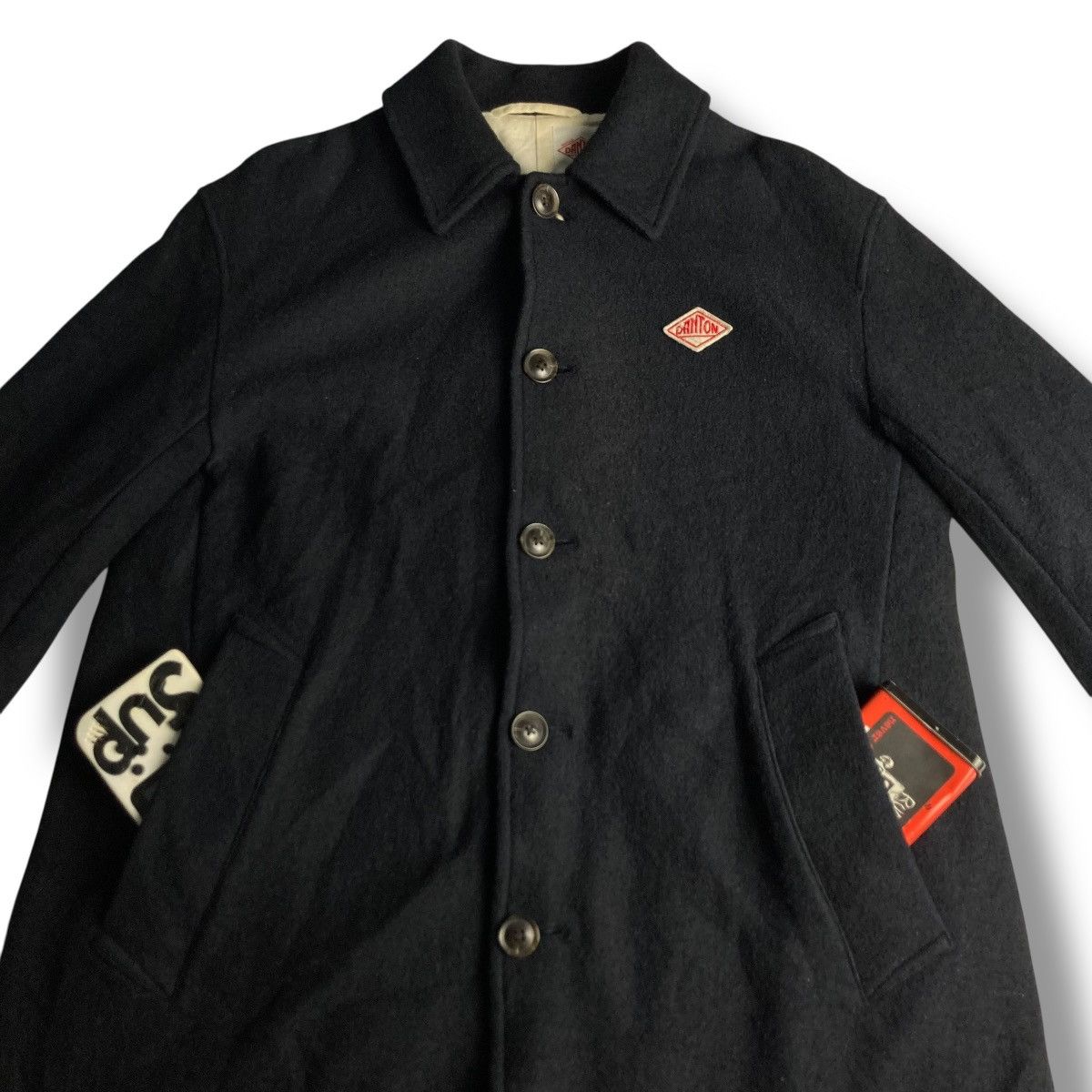 Danton 🇯🇵 DANTON VETEMENTS DE TRAVAIL BUTTON UP WOOL LONG JACKET Size US L / EU 52-54 / 3 - 4 Thumbnail