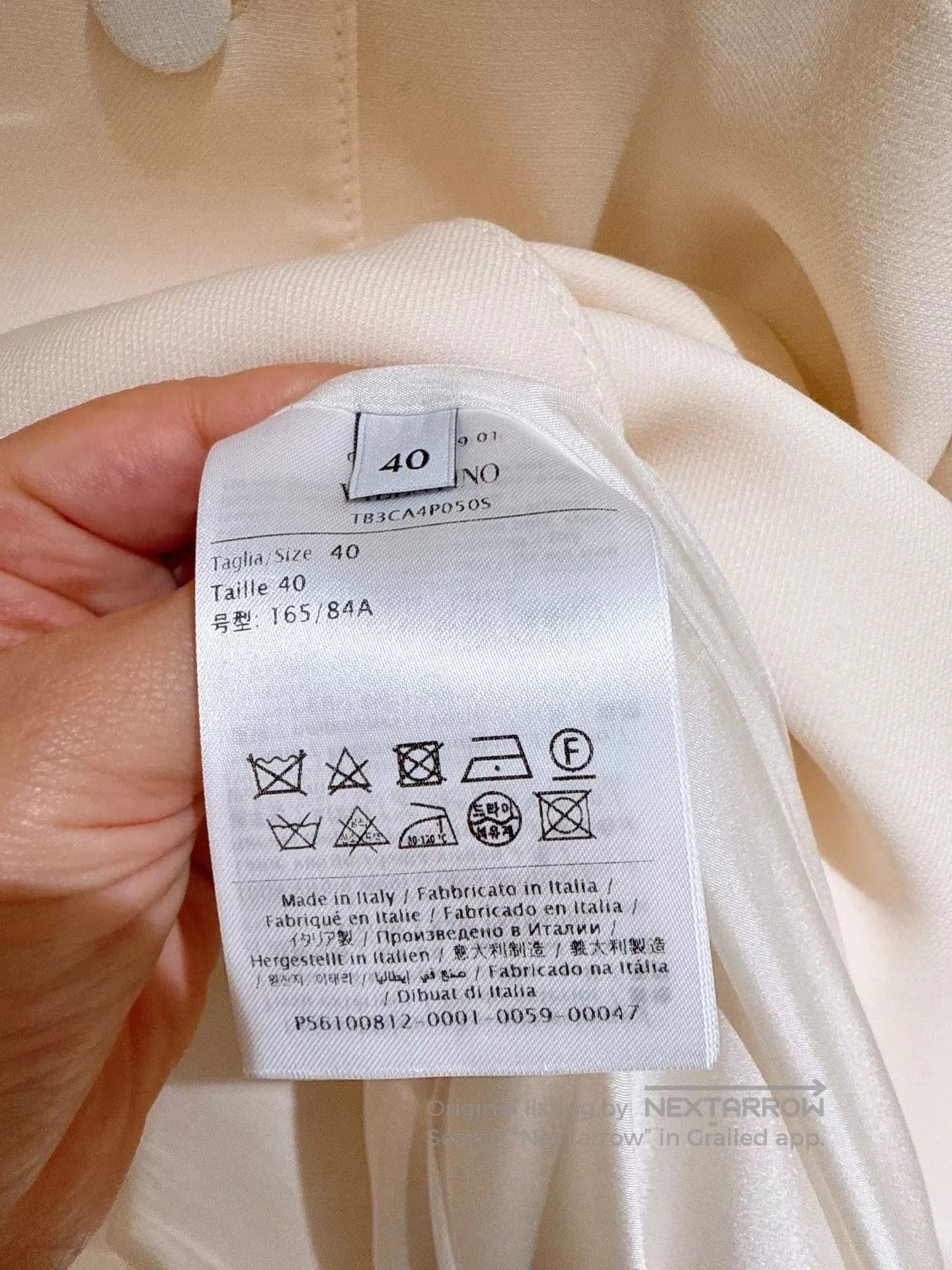 Valentino VALENTINO Ivory Wool Coat with Gems. Size US L / EU 52-54 / 3 - 9 Thumbnail