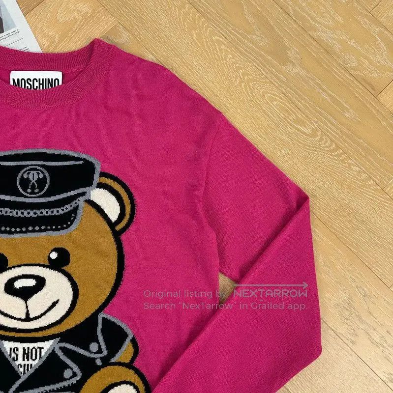 Moschino Moschino Pink Bear Graphic Pullover Sweater . Size M / US 6-8 / IT 42-44 - 5 Thumbnail