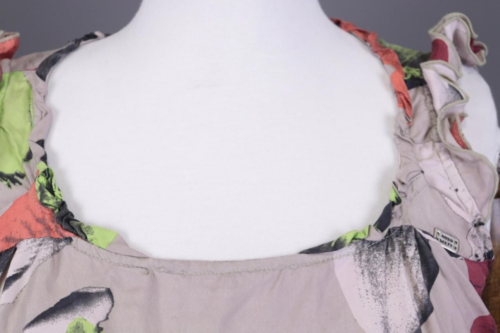 Designer Miss Sixty Gray Floral Sleeveless Summer Tunic Dress S Size S / US 4 / IT 40 - 5 Thumbnail