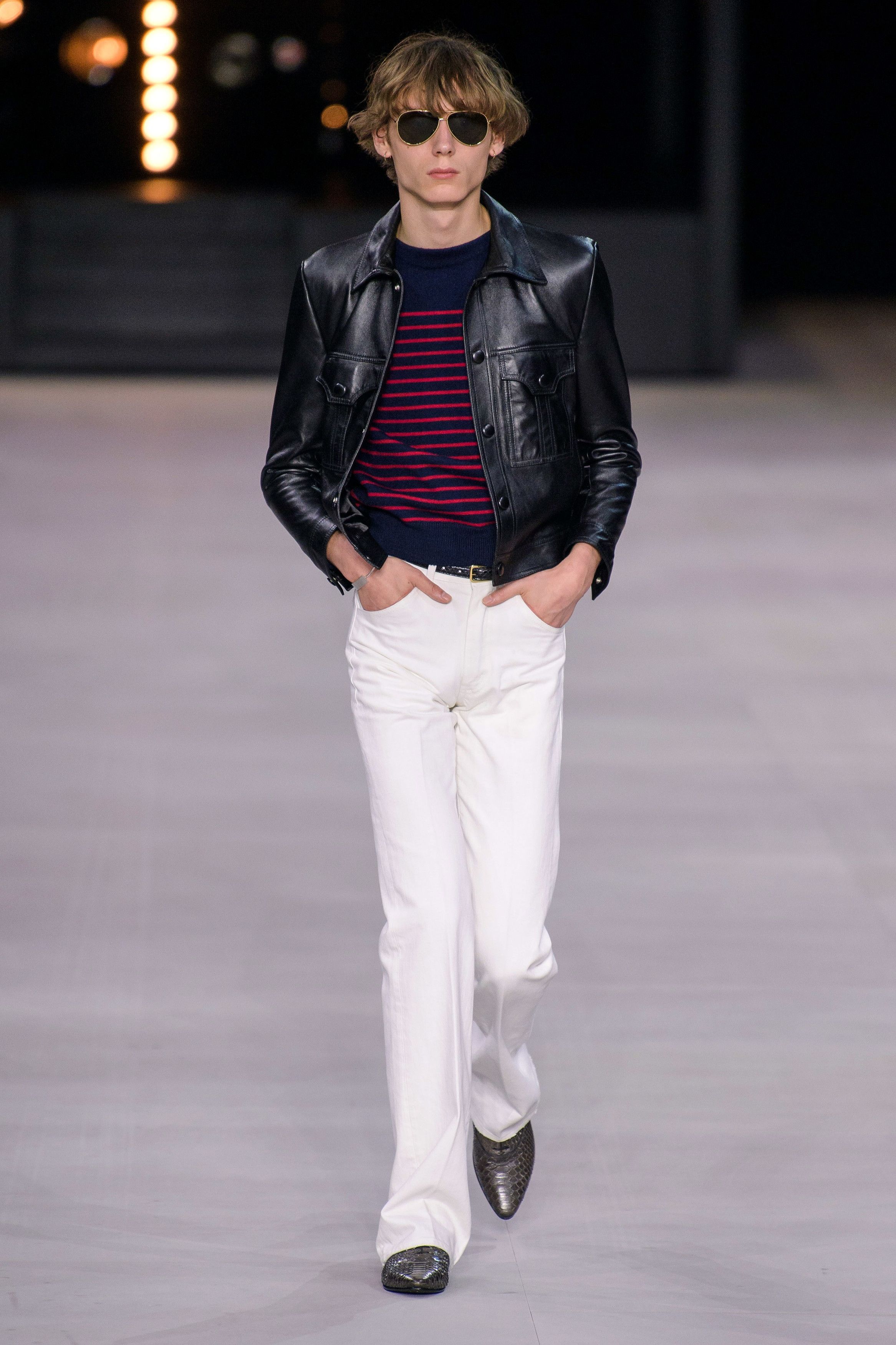 Fashion Celine Mens Leather Jacket Celine SS20 Trucker Leather