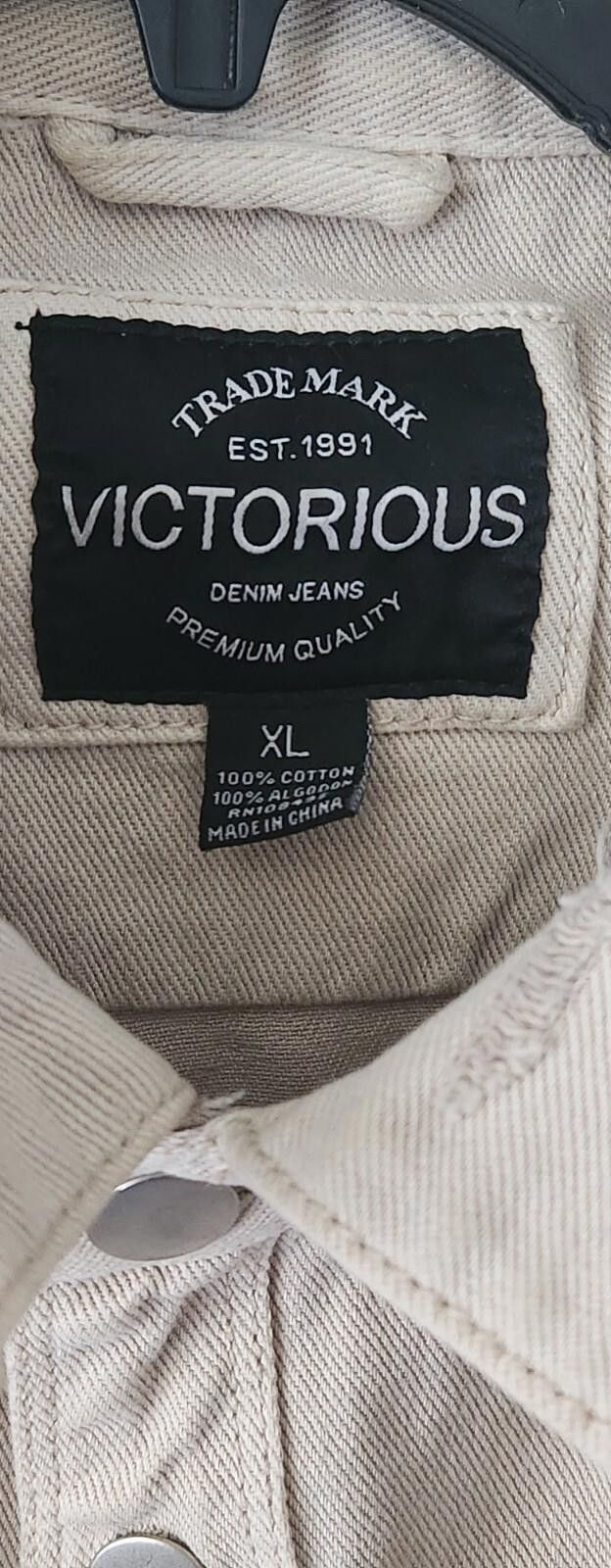 Designer MENS VICTORIOUS DENIM Jacket Beige Travis Scott XL Size US XL / EU 56 / 4 - 3 Thumbnail