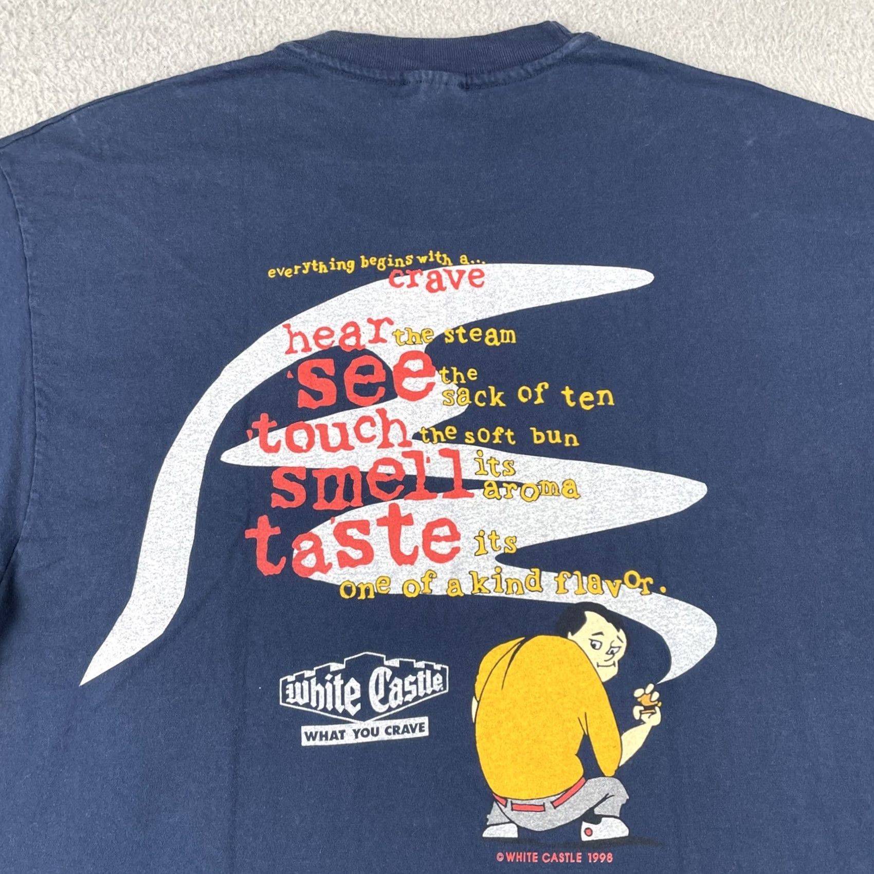 Hanes VINTAGE Hanes Beefy-T Shirt Adult XL Blue White Castle Crave Crew 1998 90s Mens Size US XL / EU 56 / 4 - 2 Thumbnail