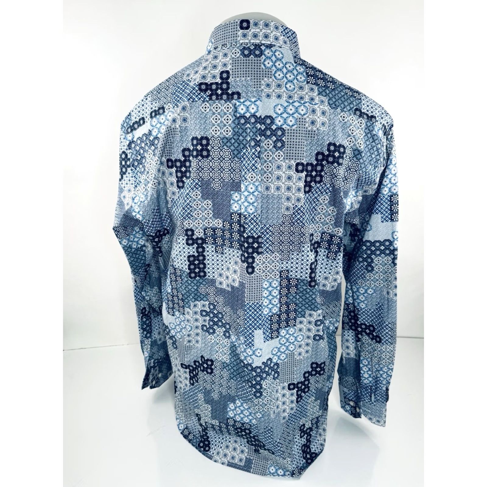 Vintage MIRTO Madrid Spain 1956 Classic Line PAISLEY FLORAL XL Shirt - EXCELLENT Men Button-Up Long Sleeve Blue Floral Vintage EI Size US XL / EU 56 / 4 - 3 Thumbnail