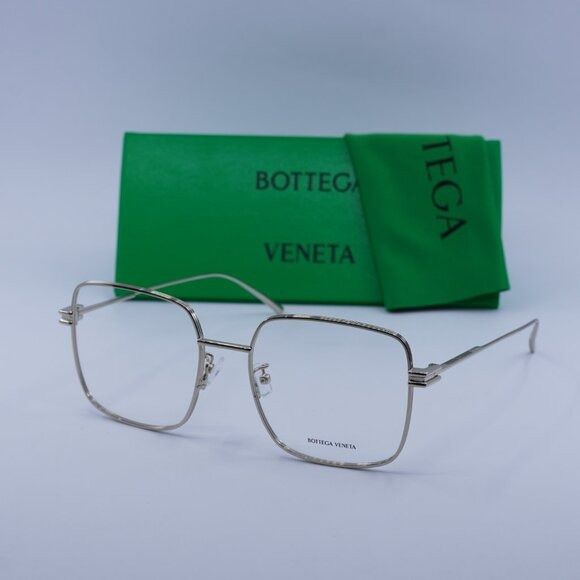 Bottega Veneta Bottega Veneta BV1049O 002 Eyeglasses Gold 56mm Square Frame Size ONE SIZE - 1 Thumbnail