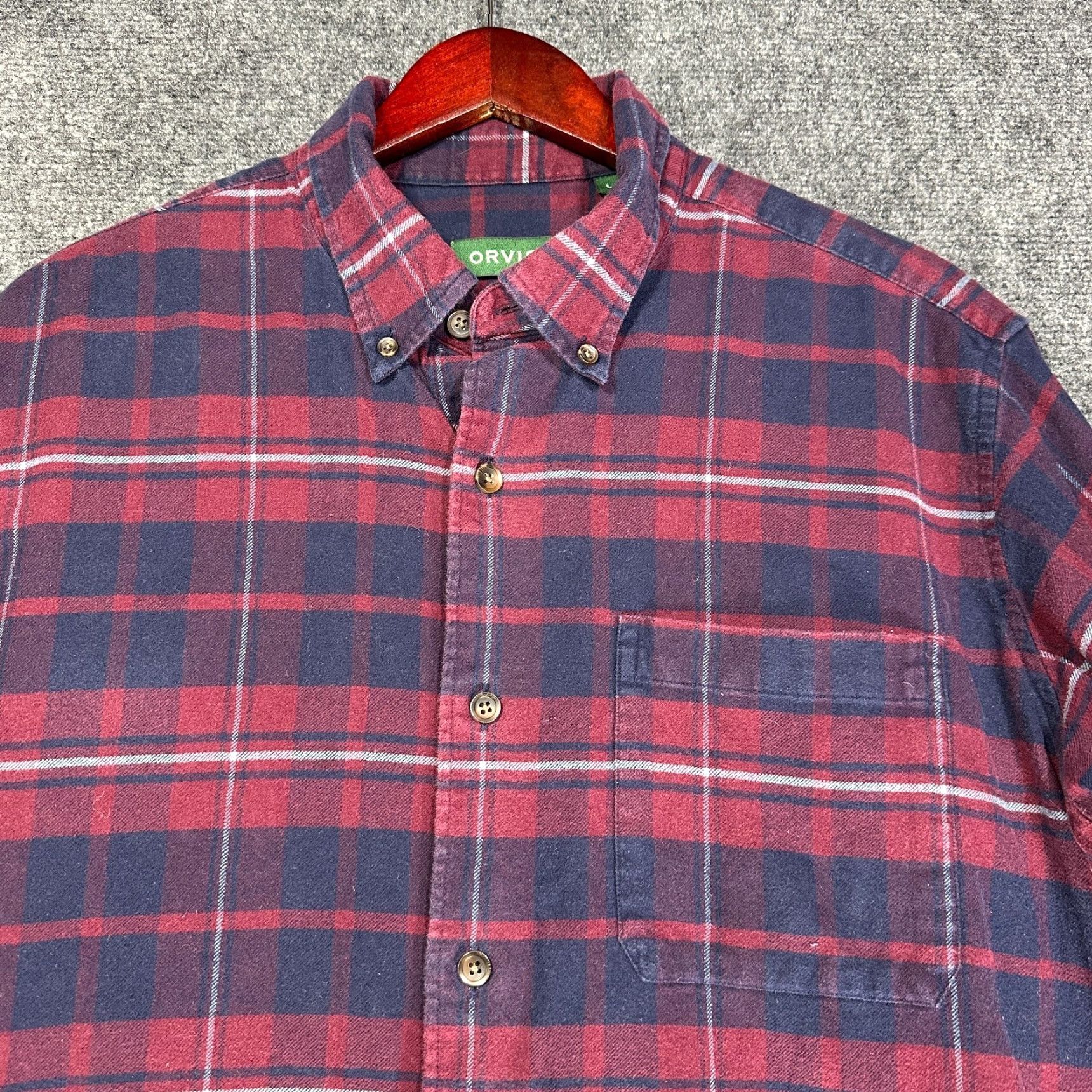 Orvis Orvis Shirt Mens L Button-Down Plaid Cotton Flannel Pocket Classic Fit Size US L / EU 52-54 / 3 - 4 Thumbnail