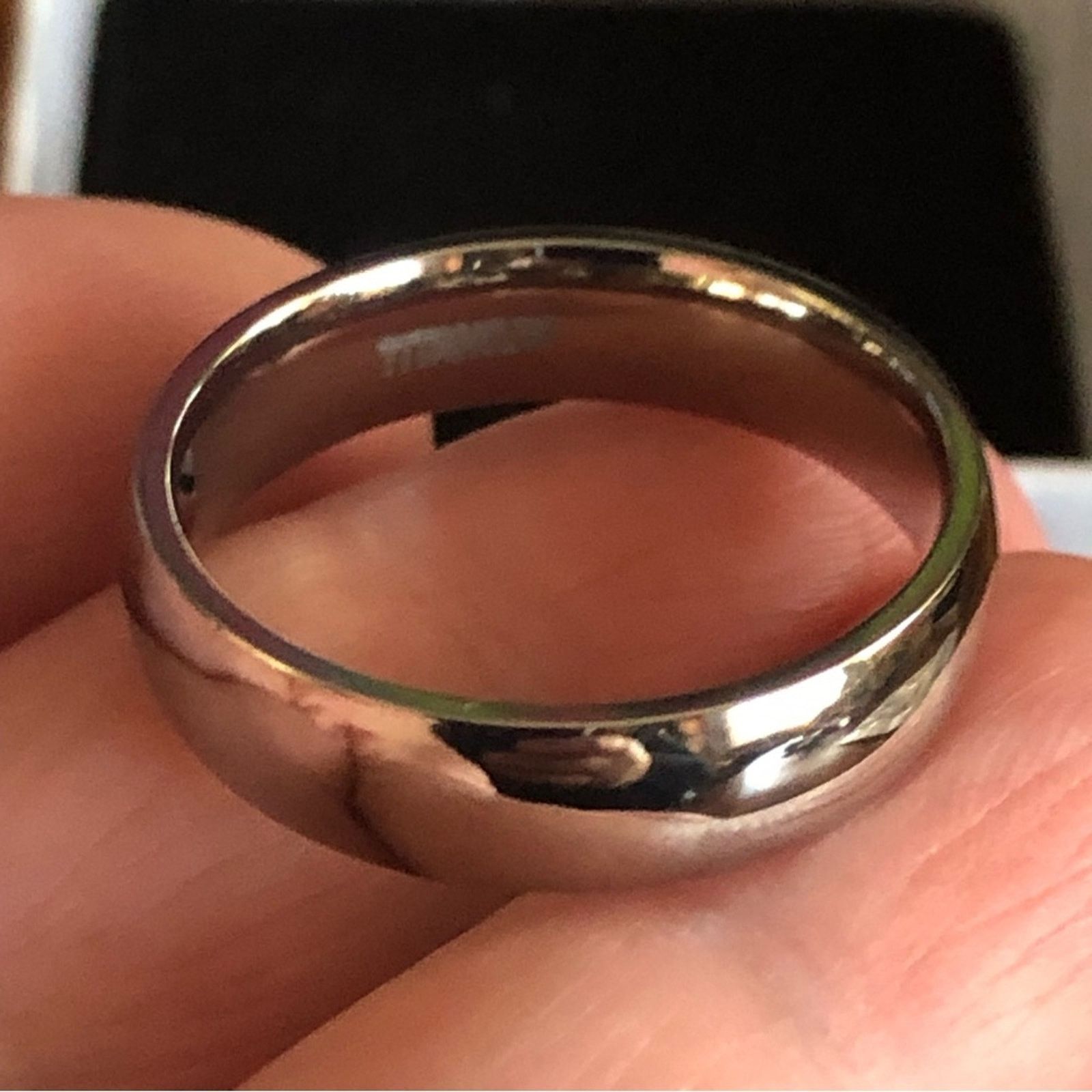 Jewelry Men’s 6mm polished Titanium comfort band wedding ring NIB 12 Size ONE SIZE - 4 Thumbnail