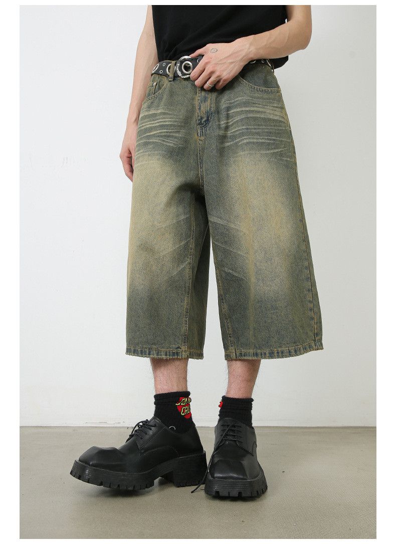 Japanese Brand × Jean Retro wide-leg washed loose versatile denim shorts Size US 32 / EU 48 - 3 Thumbnail