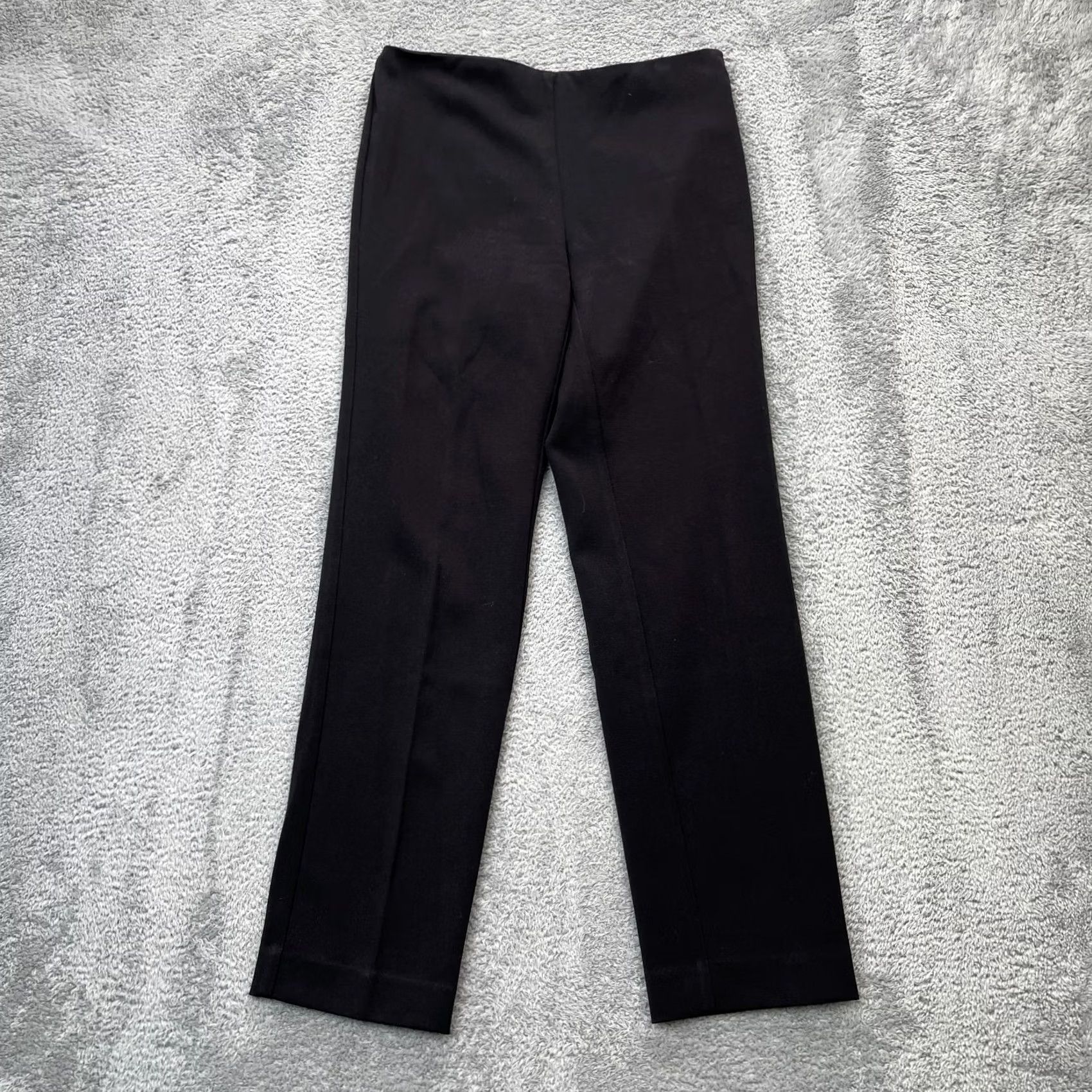 Talbots Talbots Pants Womens 4 Petites Black Heritage Straight Leg High Rise Side Zip Pants Woman 4P Black Polyester Rayon Spandex Size 28" / US 6 / IT 42 - 2 Thumbnail