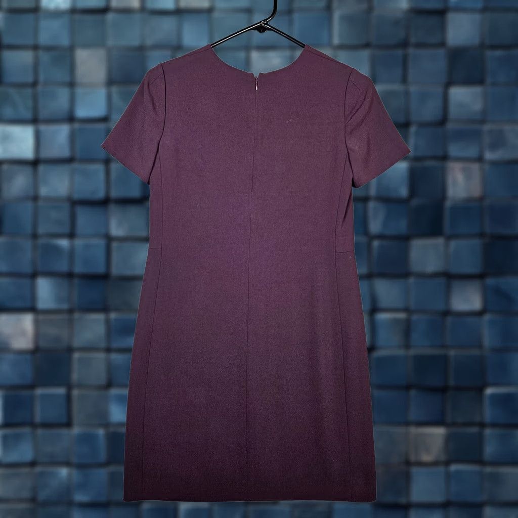 Vintage Babaton Women's Plum Purple Short Sleeve Zip Back Dress 00 Size Regular A-Line Size 24" / US 00 / IT 34 - 1 Thumbnail