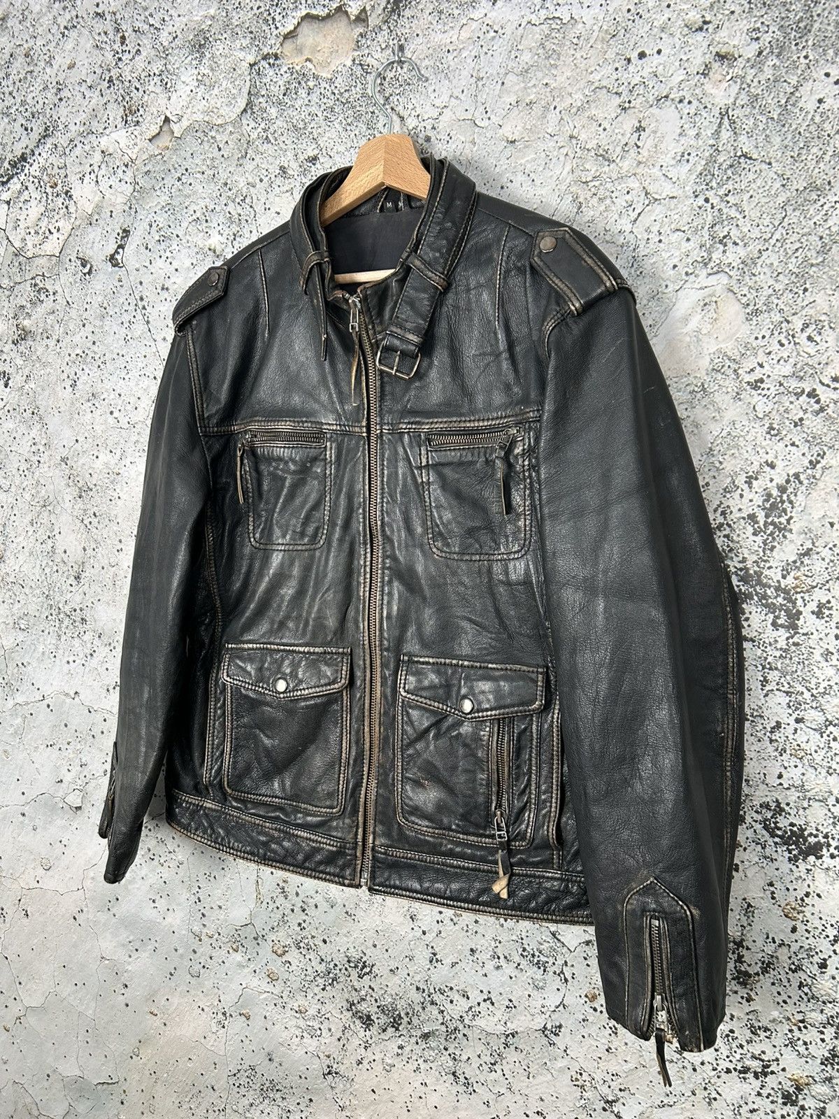 Genuine Leather Avant Garde Genuine Leather Jacket Grunge Punk Rock Metal Size US M / EU 48-50 / 2 - 2 Thumbnail