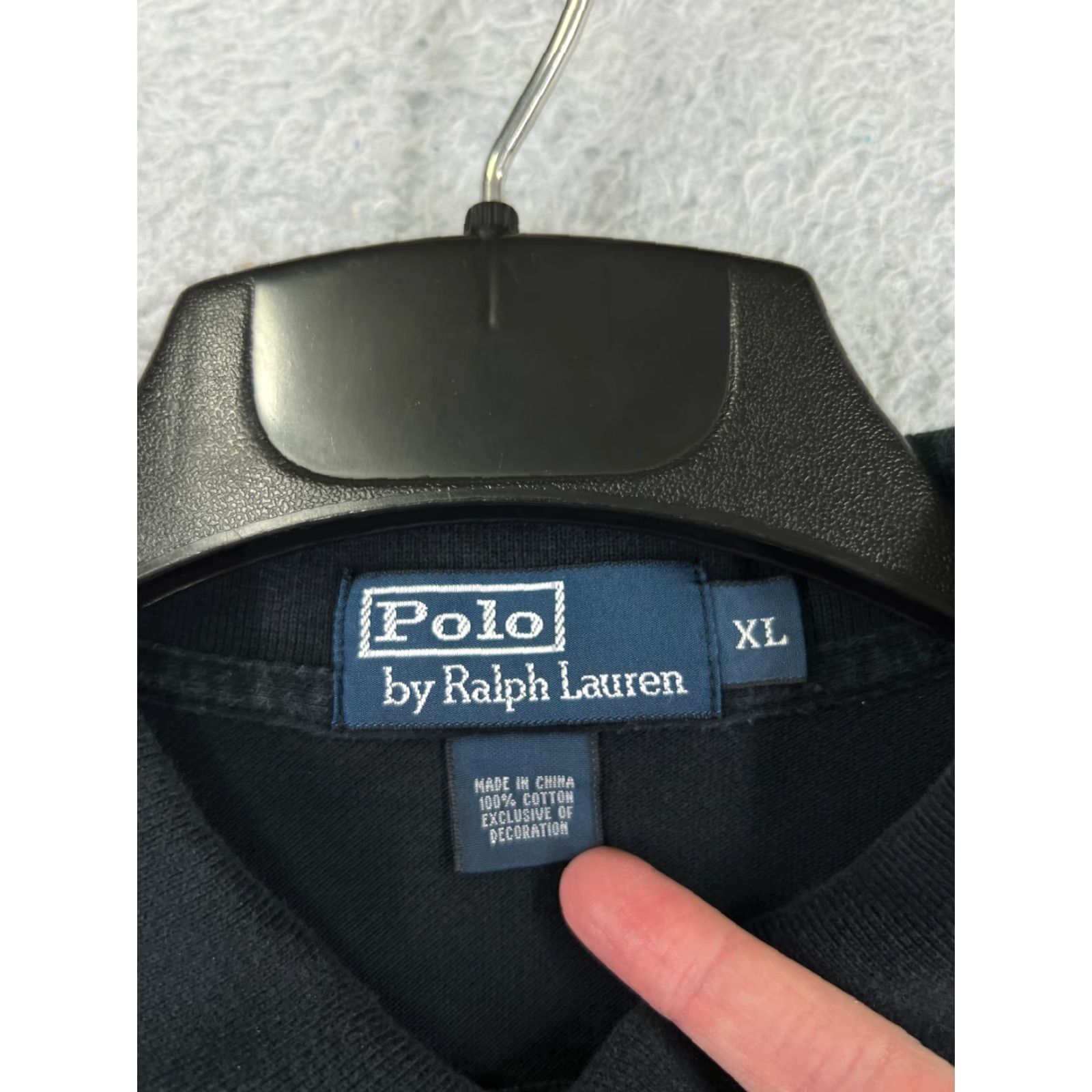 Ralph Lauren VINTAGE Ralph Lauren Polo Shirt Adult XL Black 100% Cotton Jersey Polo Regular Men’s Short Sleeve Logo Embroidered Button Collared Size US XL / EU 56 / 4 - 7 Thumbnail