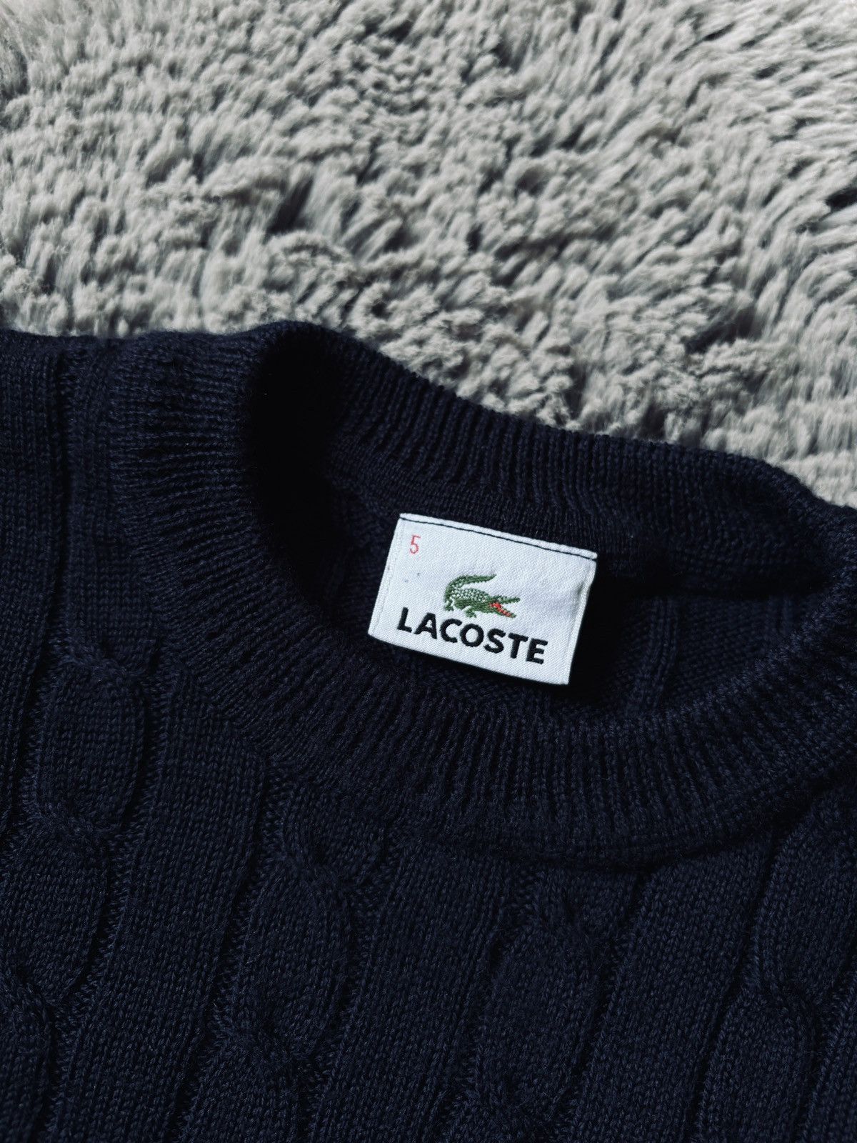 Lacoste × Vintage Lacoste sweater vintage cable knit wool sweatshirt Size US L / EU 52-54 / 3 - 6 Thumbnail
