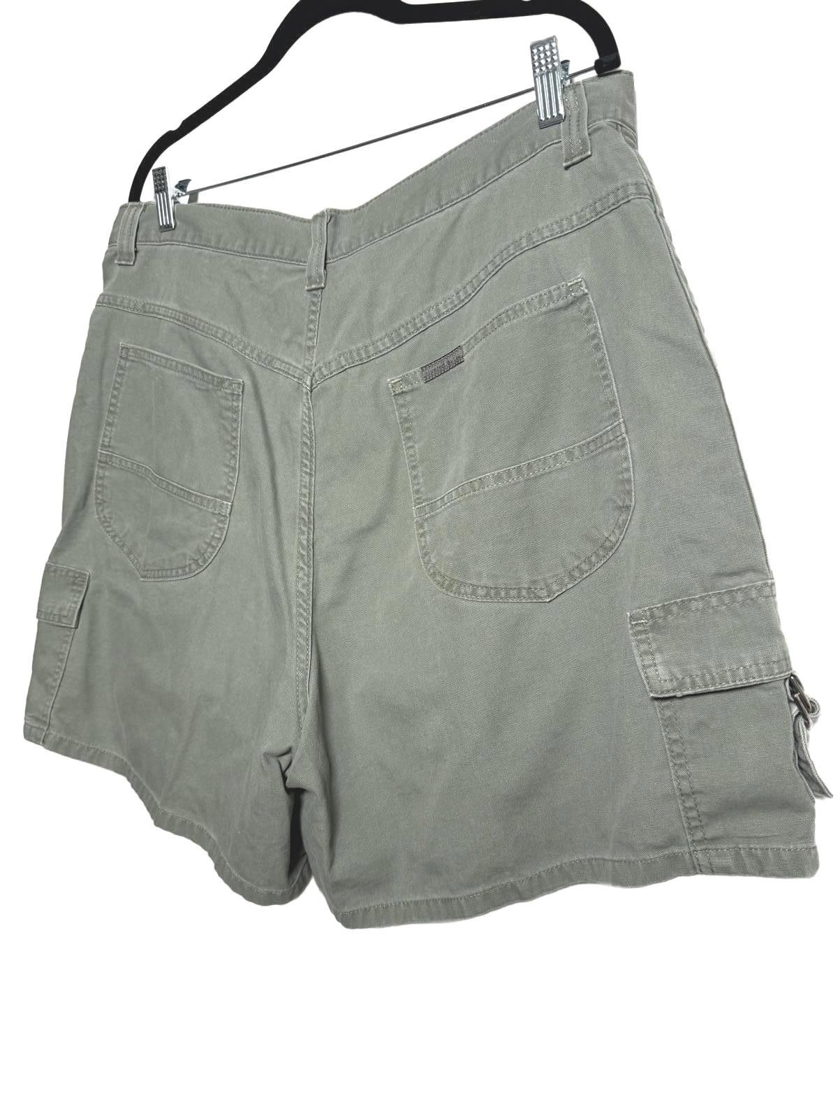 Lee Vintage 90s 2000s Riveted by Lee Green Cargo Shorts Size 40" / US 18 - 2 Thumbnail
