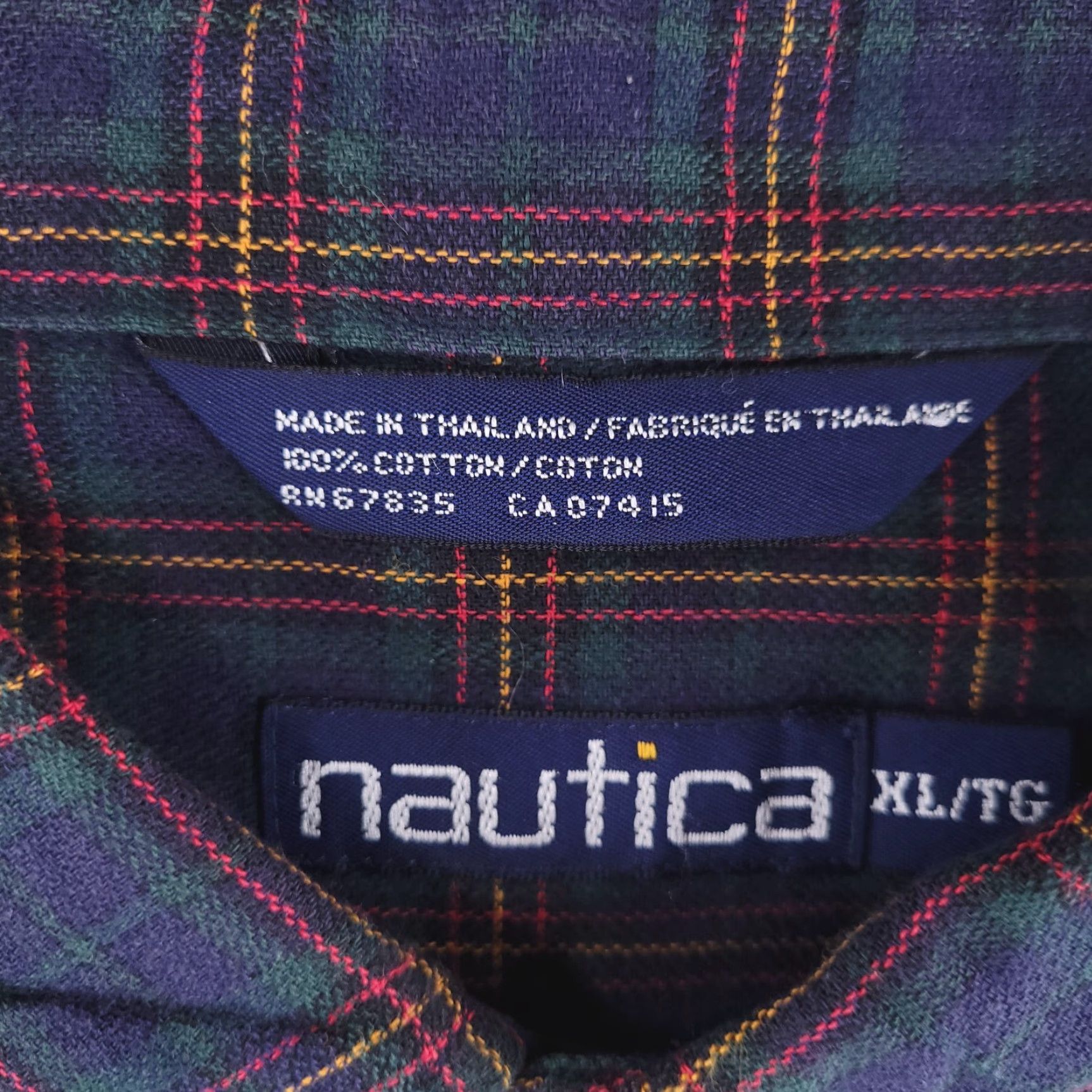 Nautica VINTAGE Nautica Shirt Mens XL 2XL Baggy Oxford Flannel Plaid Long Sleeve Button Size US XL / EU 56 / 4 - 3 Thumbnail