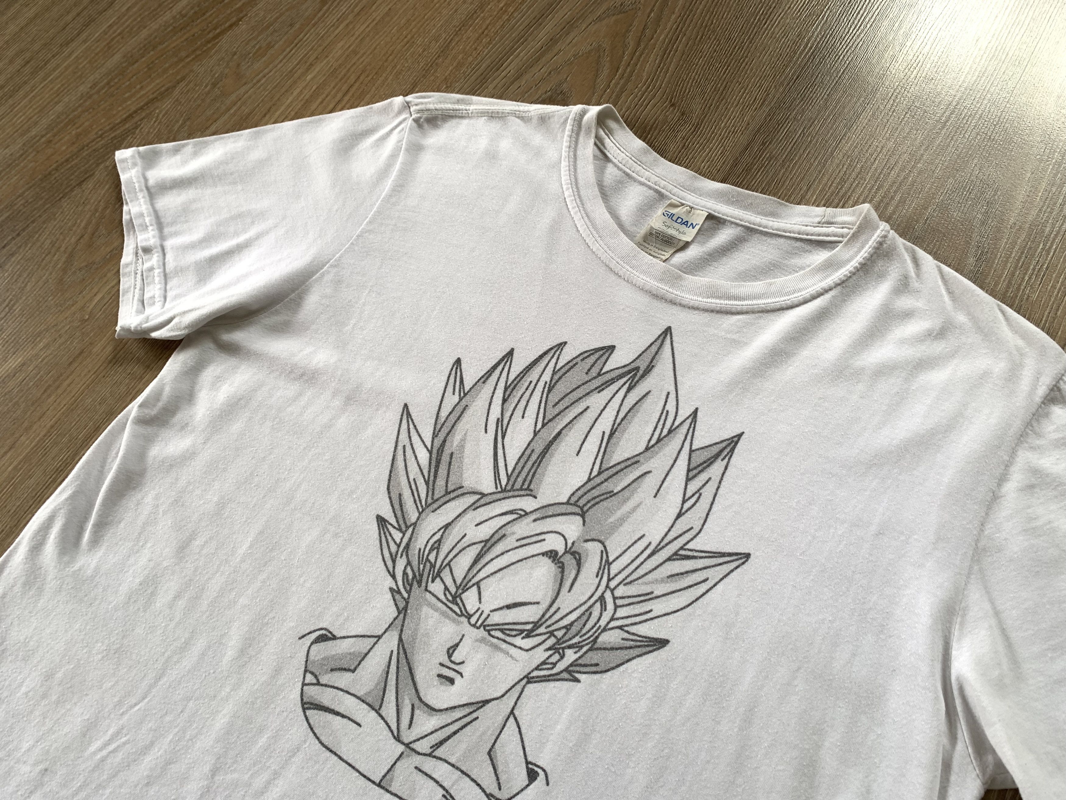 Anime × Gildan Gildan Goku White Printed T-Shirt Size US M / EU 48-50 / 2 - 4 Thumbnail