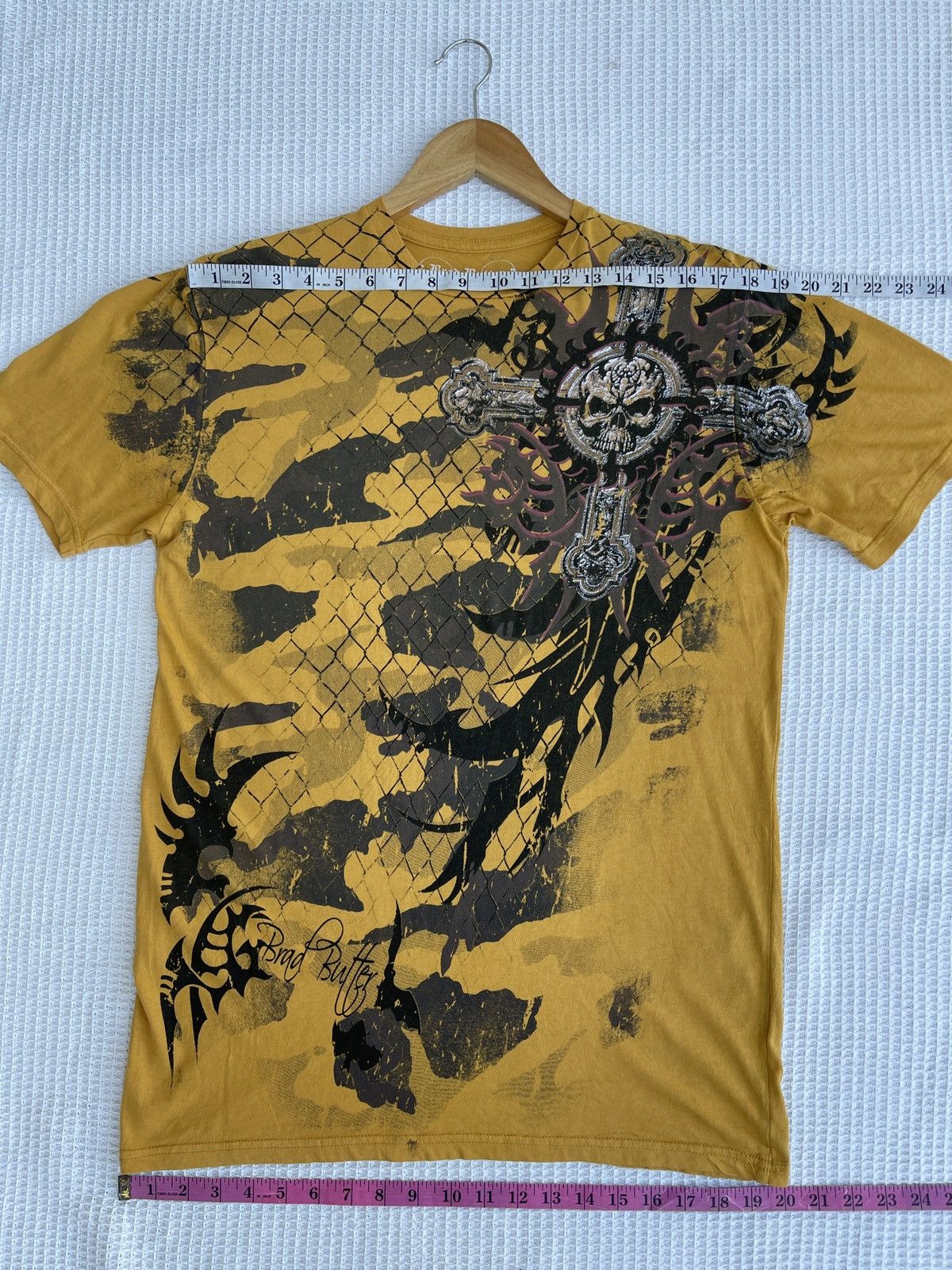 Affliction Rare🔥Brad Butter Cross Skull Head Affliction Style Tee Size US M / EU 48-50 / 2 - 11 Thumbnail