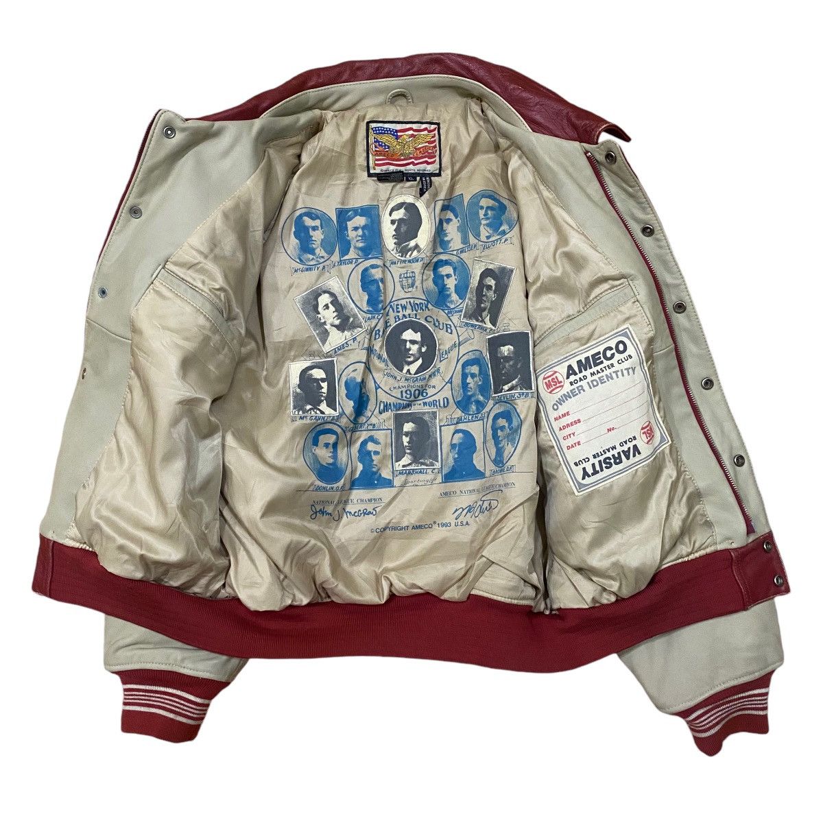Vintage ☀️Ameco Classic varsity leather jacket Size US L / EU 52-54 / 3 - 9 Thumbnail
