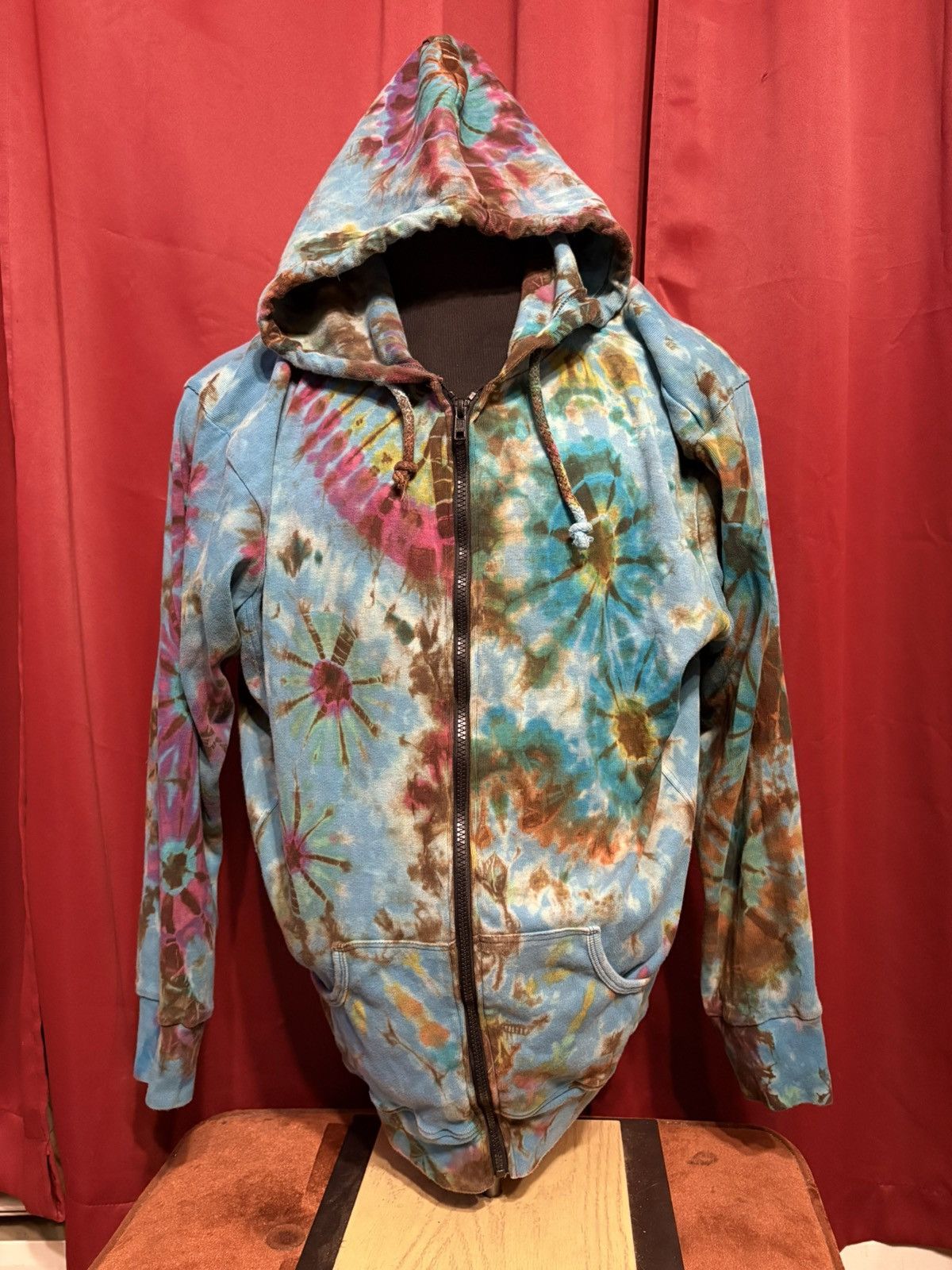 Vintage Vintage Tie Dye Hoodie Geode Hippie Multi Colour Grail Size US XL / EU 56 / 4 - 1 Thumbnail