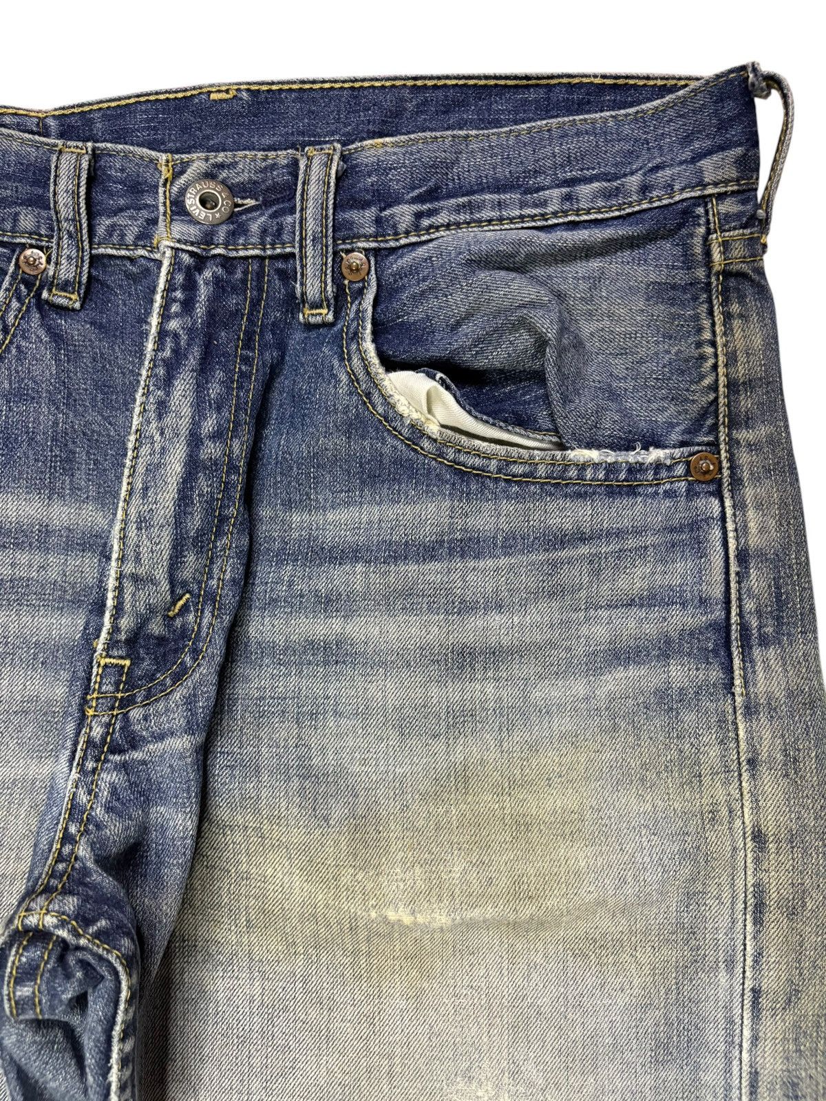 Levi's Vintage 90s Levis 503 Rusty Wash Distressed Baggy Jean Short Size US 29 - 6 Thumbnail