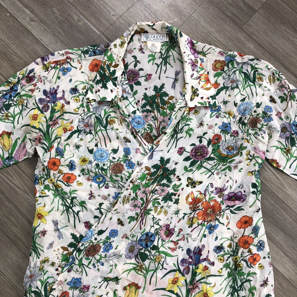 Gucci 1970s Gucci Silk Floral Old Pattern Blouse Italian Designer Size US S / EU 44-46 / 1 - 4 Thumbnail
