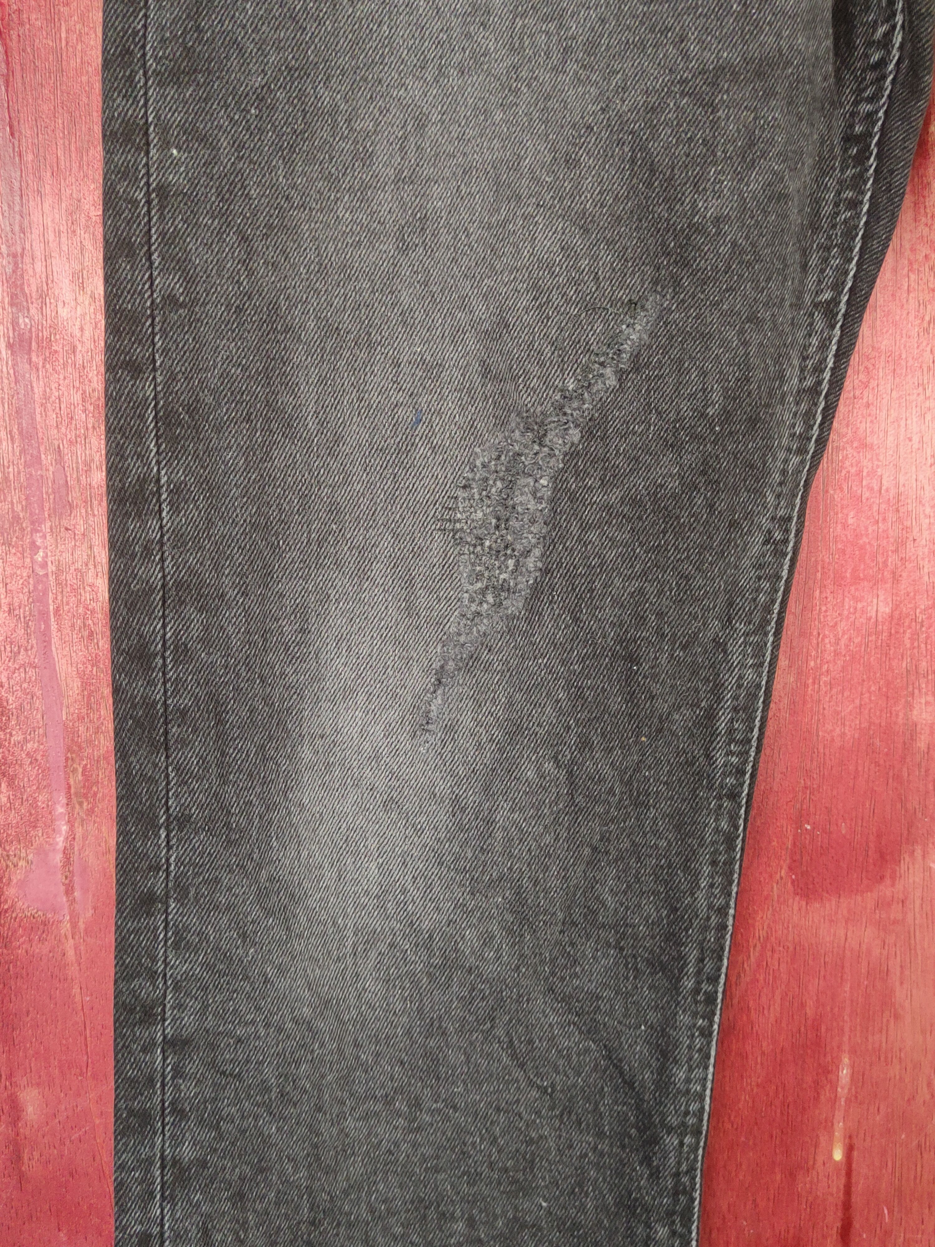 Japanese Brand Zara Black Distressed Ripped denim Jeans #S1659 Size US 31 - 4 Thumbnail