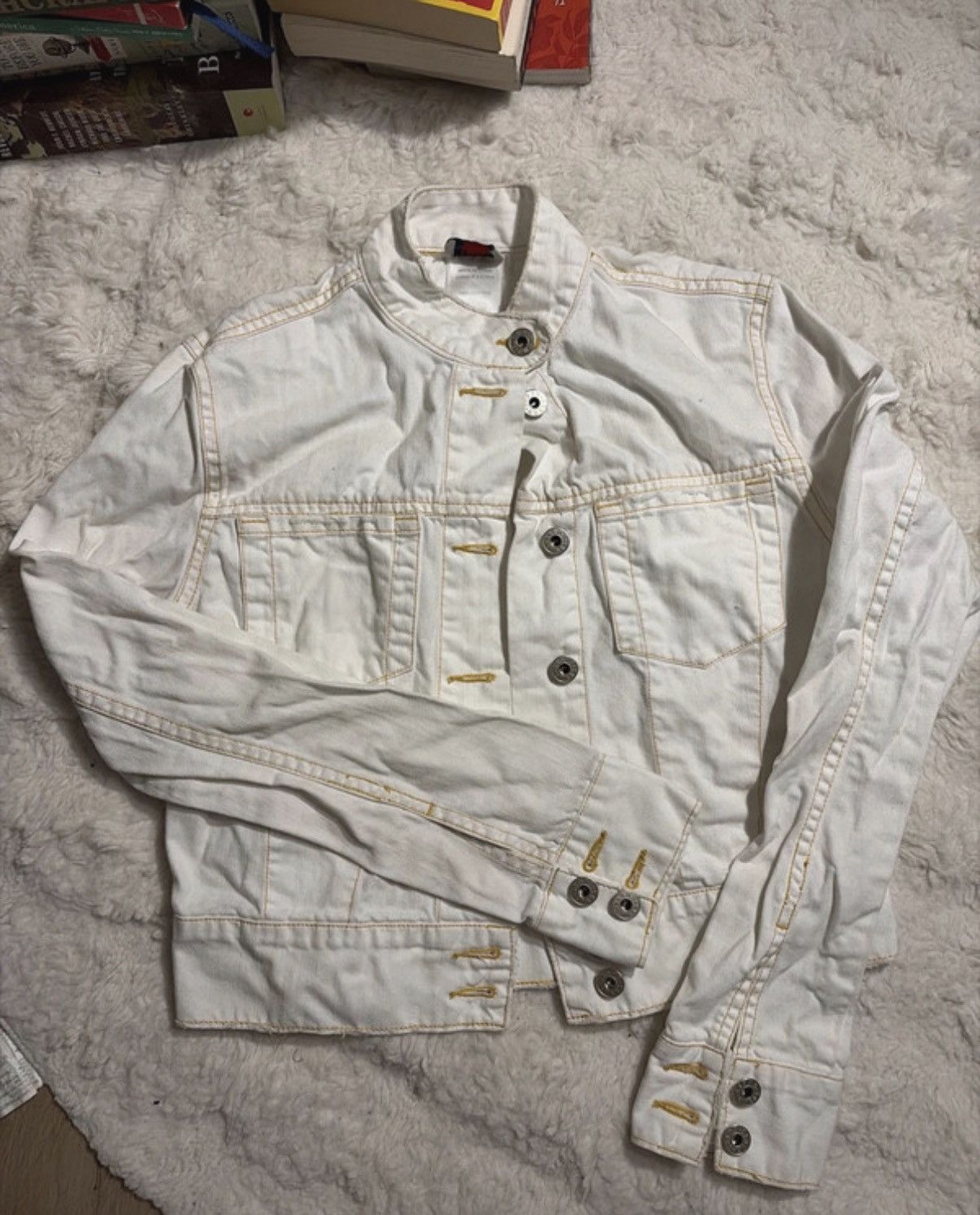 Guess Vintage Guess White Cropped Jacket Size S / US 4 / IT 40 - 1 Thumbnail