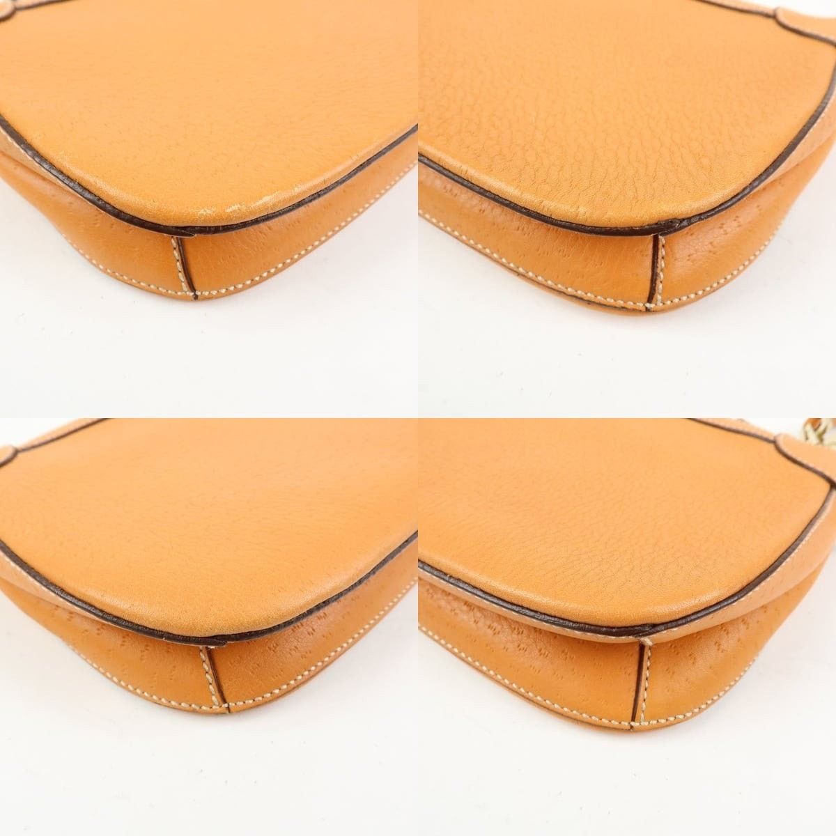 Salvatore Ferragamo Ferragamo Gancini Leather Shoulder Bag Orange Size ONE SIZE - 5 Thumbnail