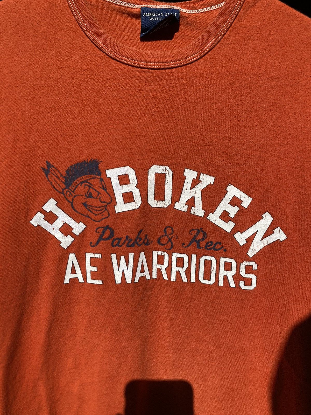 Abercrombie & Fitch Vintage Single Stitch AE Warriors Orange Tee Large Size US L / EU 52-54 / 3 - 4 Thumbnail