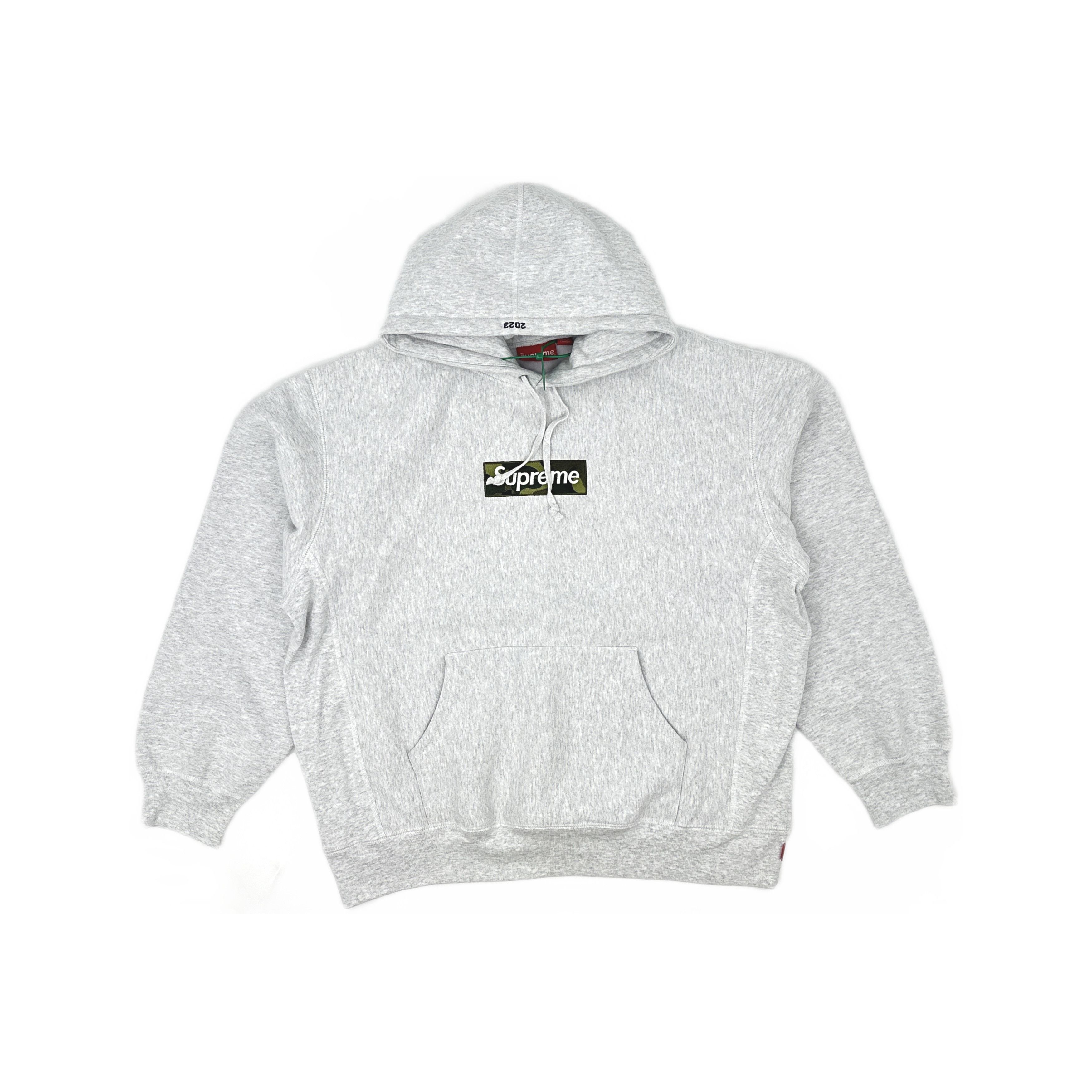 Supreme Supreme Bandana Box Logo Hoodie Grey and Blue LARGE | Grailed