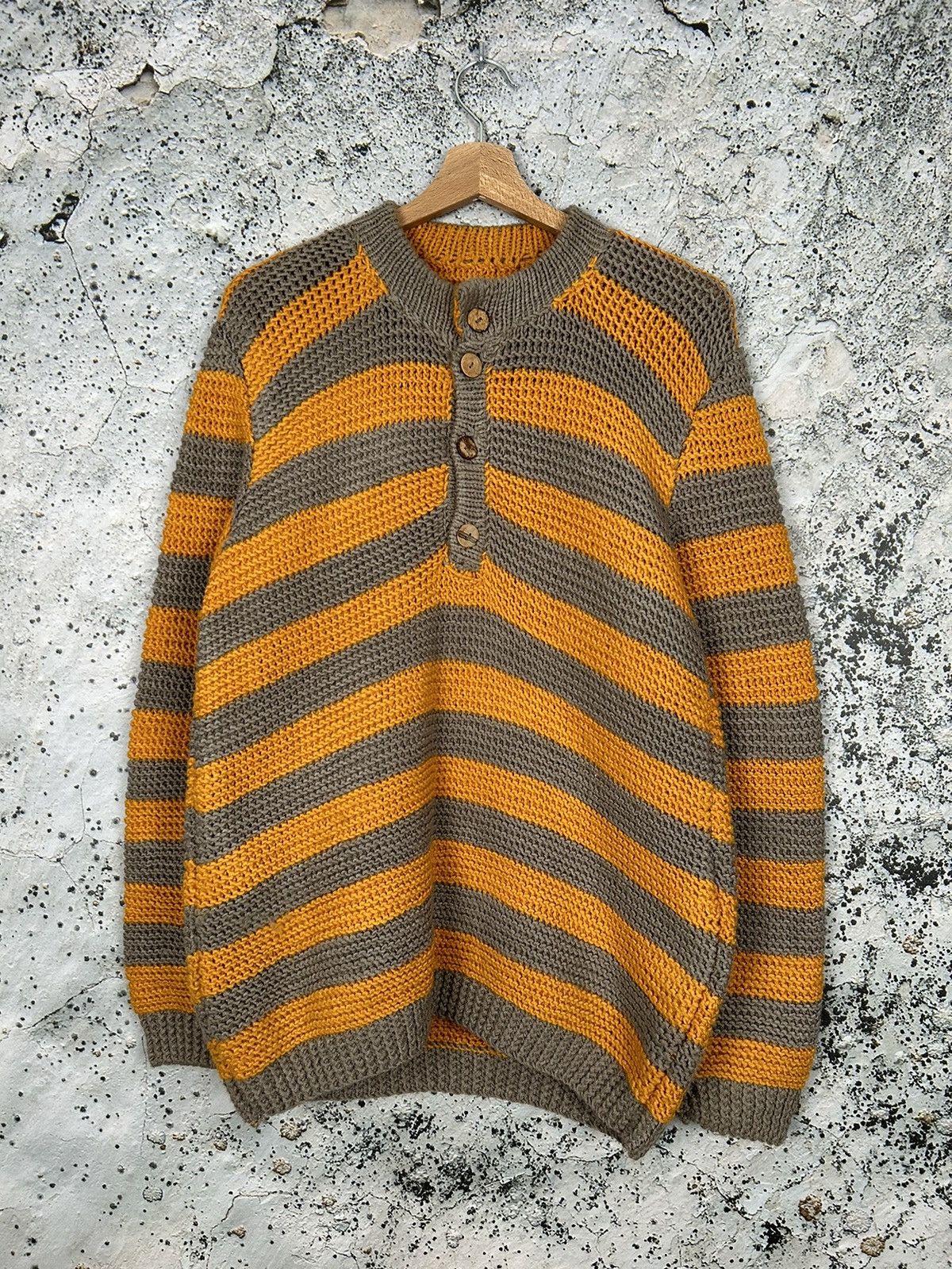 Vintage Vintage Stripped Knitted Sweater Grunge Rock Punk Skate Size US M / EU 48-50 / 2 - 1 Thumbnail